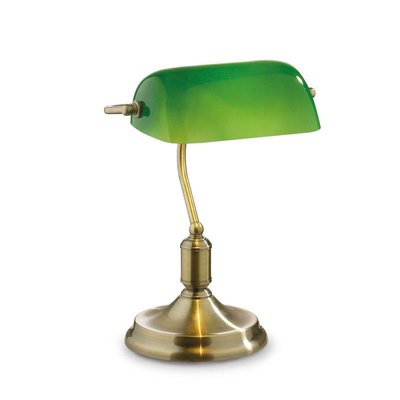 Lampe De Bureau Avocat Laiton Bruni Et Diffuseur Vert MILLUMINE
