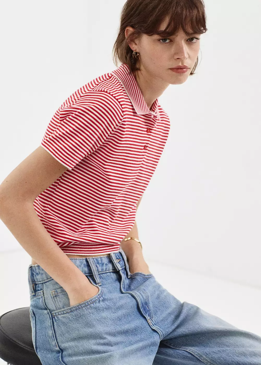 Pull-over maille col polo, MANGO