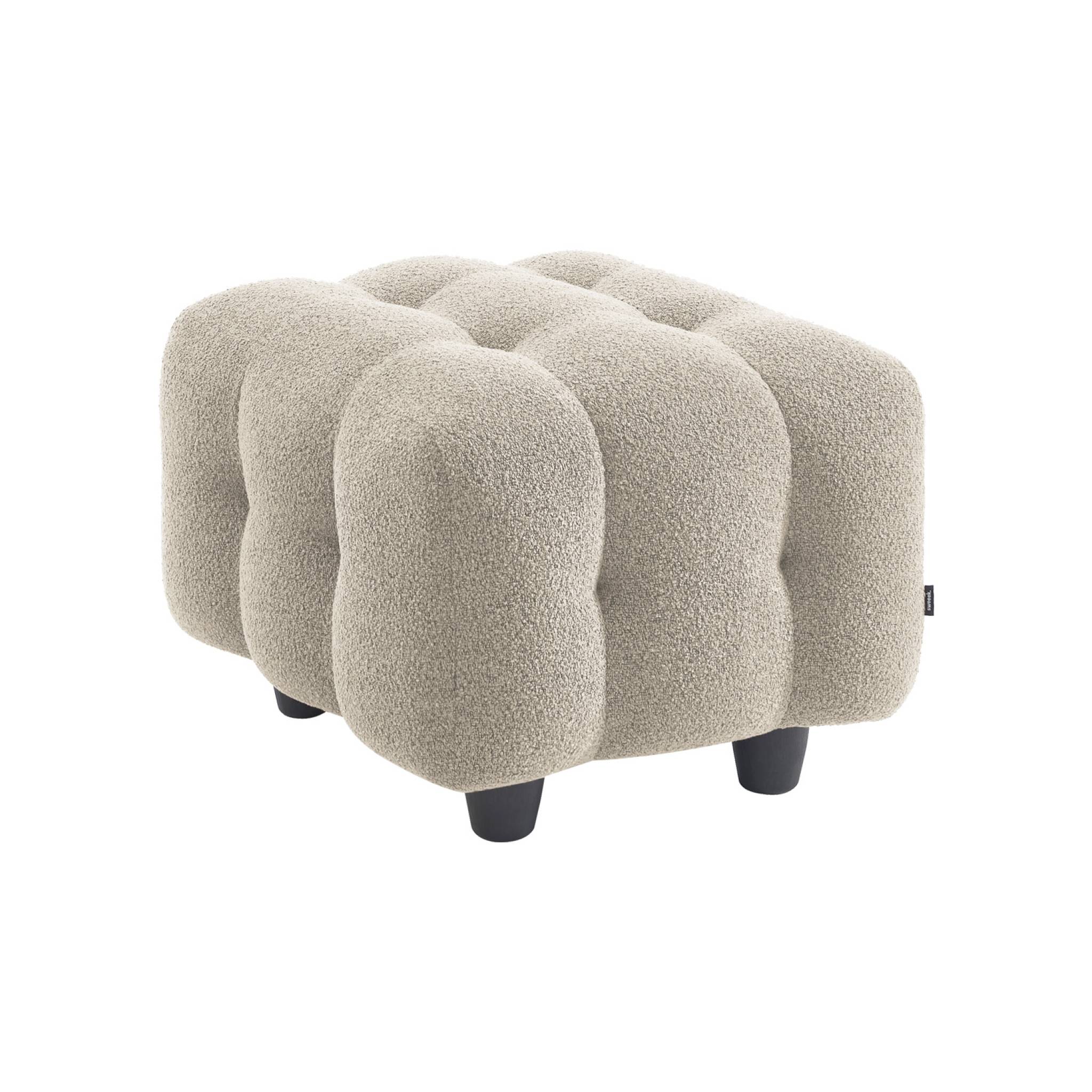 Pouf, repose-pieds pour canapé 2 places Leon bouclette texturée LEON, SWEEEK