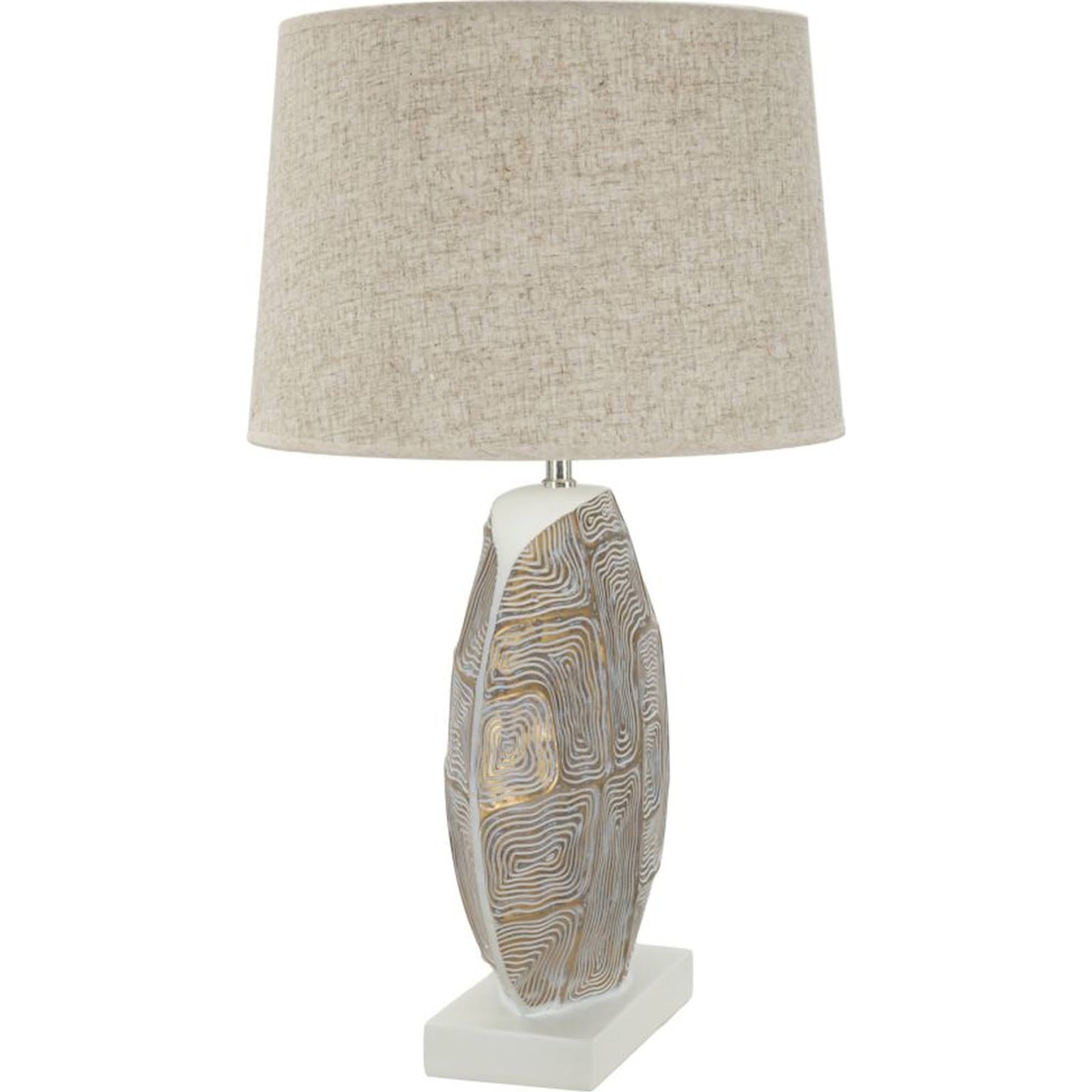 Lampe à poser abat-jour tissu reliefs géométriques, RECOLLECTION