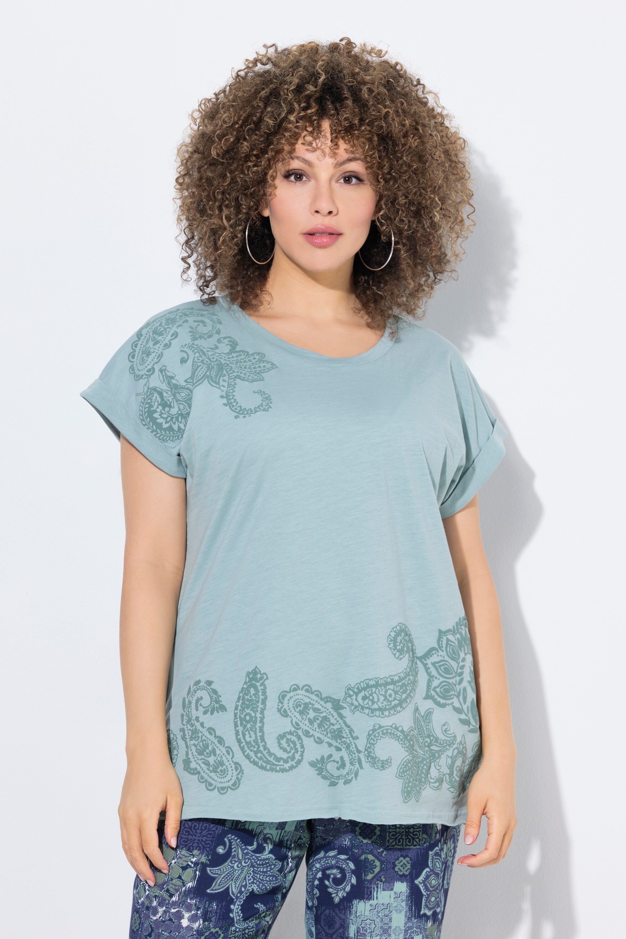 T-shirt oversize, fleurs 3D, ULLA POPKEN