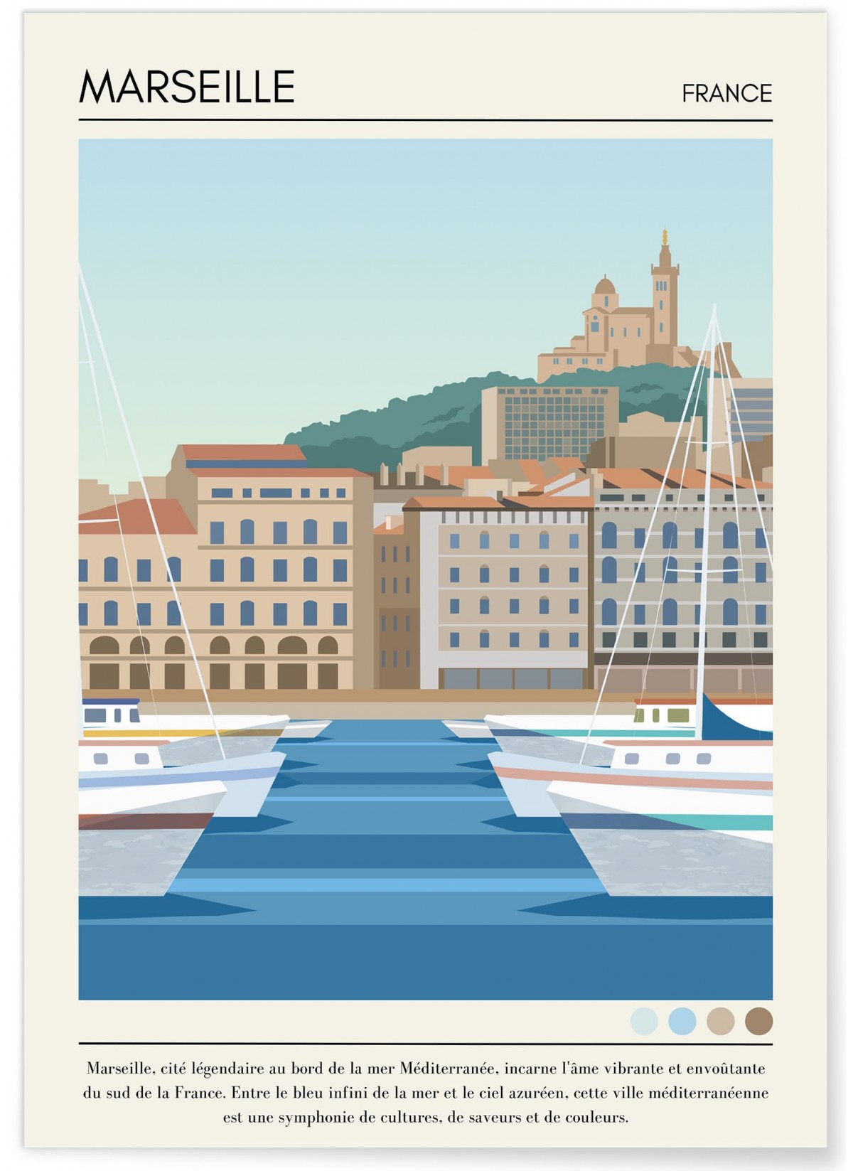 Affiche ville Marseille Vintage, L'AFFICHERIE