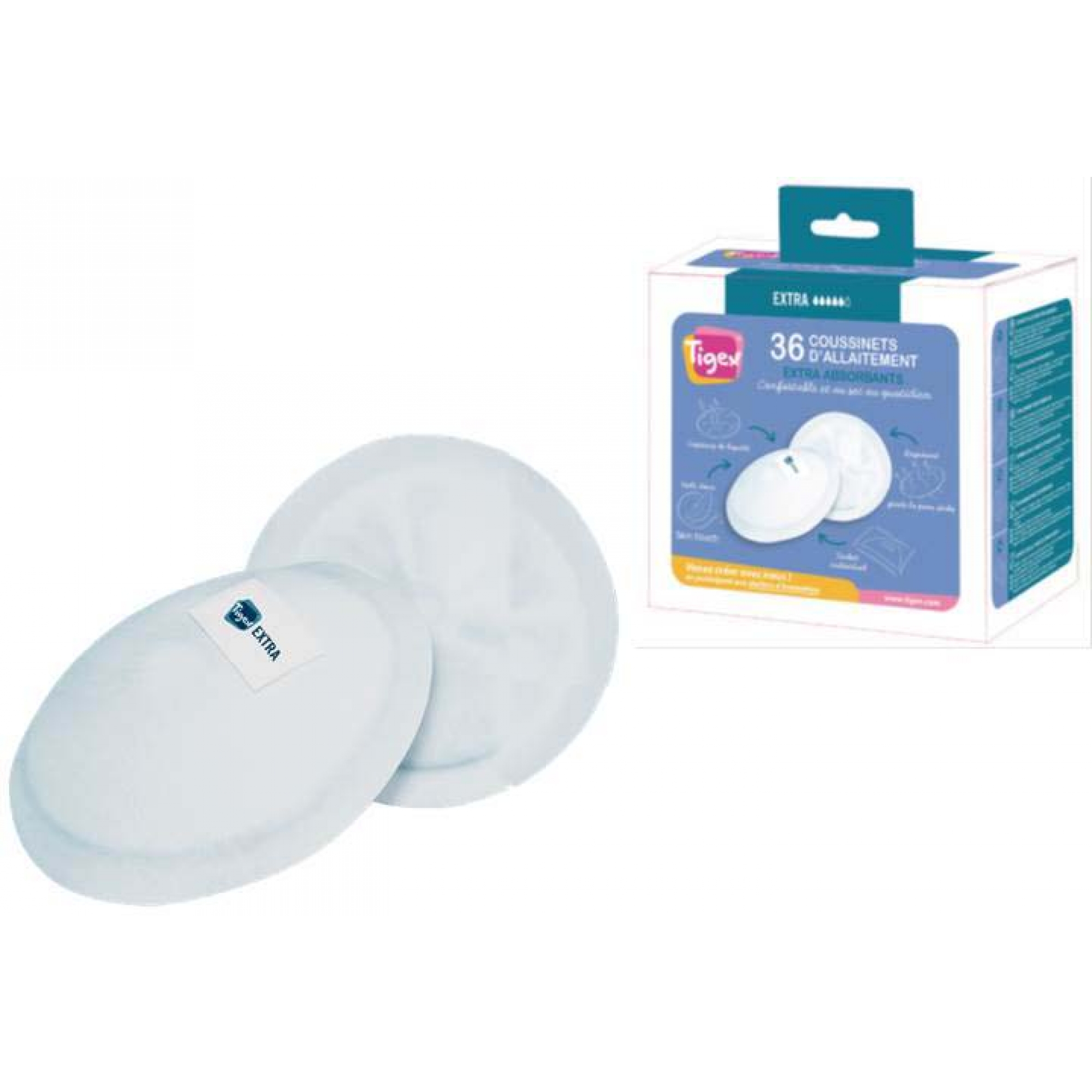 Lot de 36 coussinets d'allaitement Extra, TIGEX