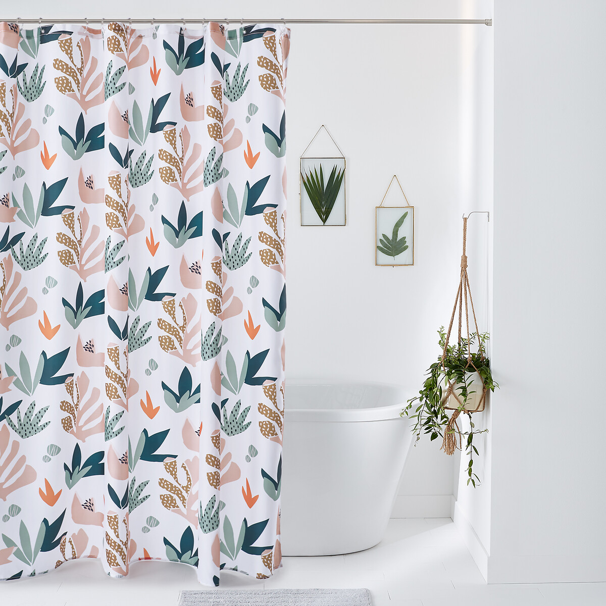 Maranhao patterned shower curtain white printed La Redoute Interieurs