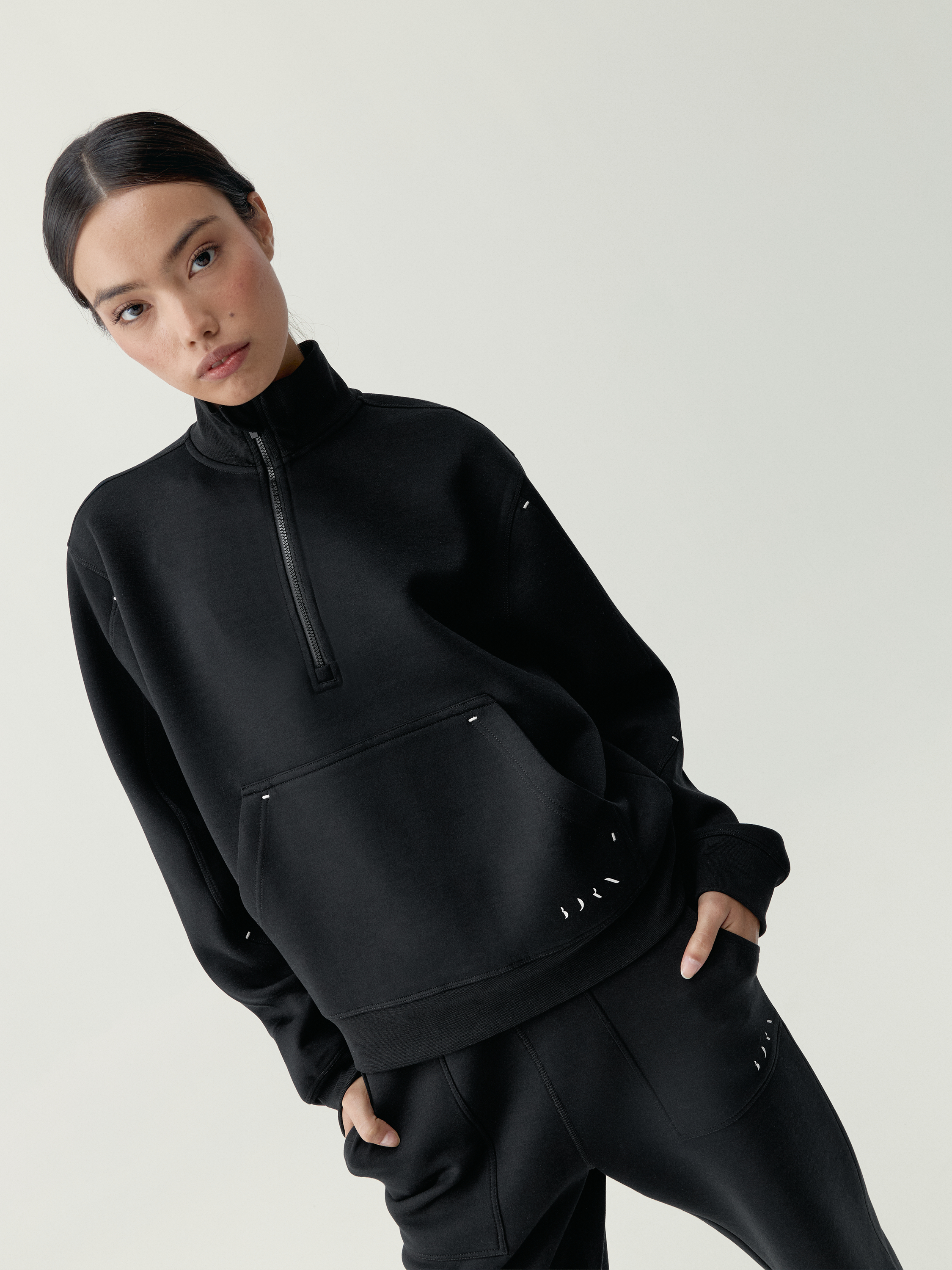 Sweat de sport femme Bloom Demi-zip séchage rapide, BORN
