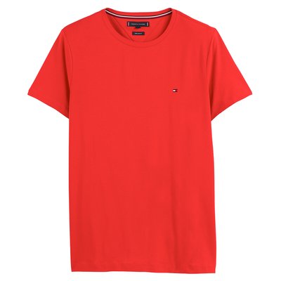 T-Shirt mit rundem Ausschnitt, Baumwoll-Stretch TOMMY HILFIGER