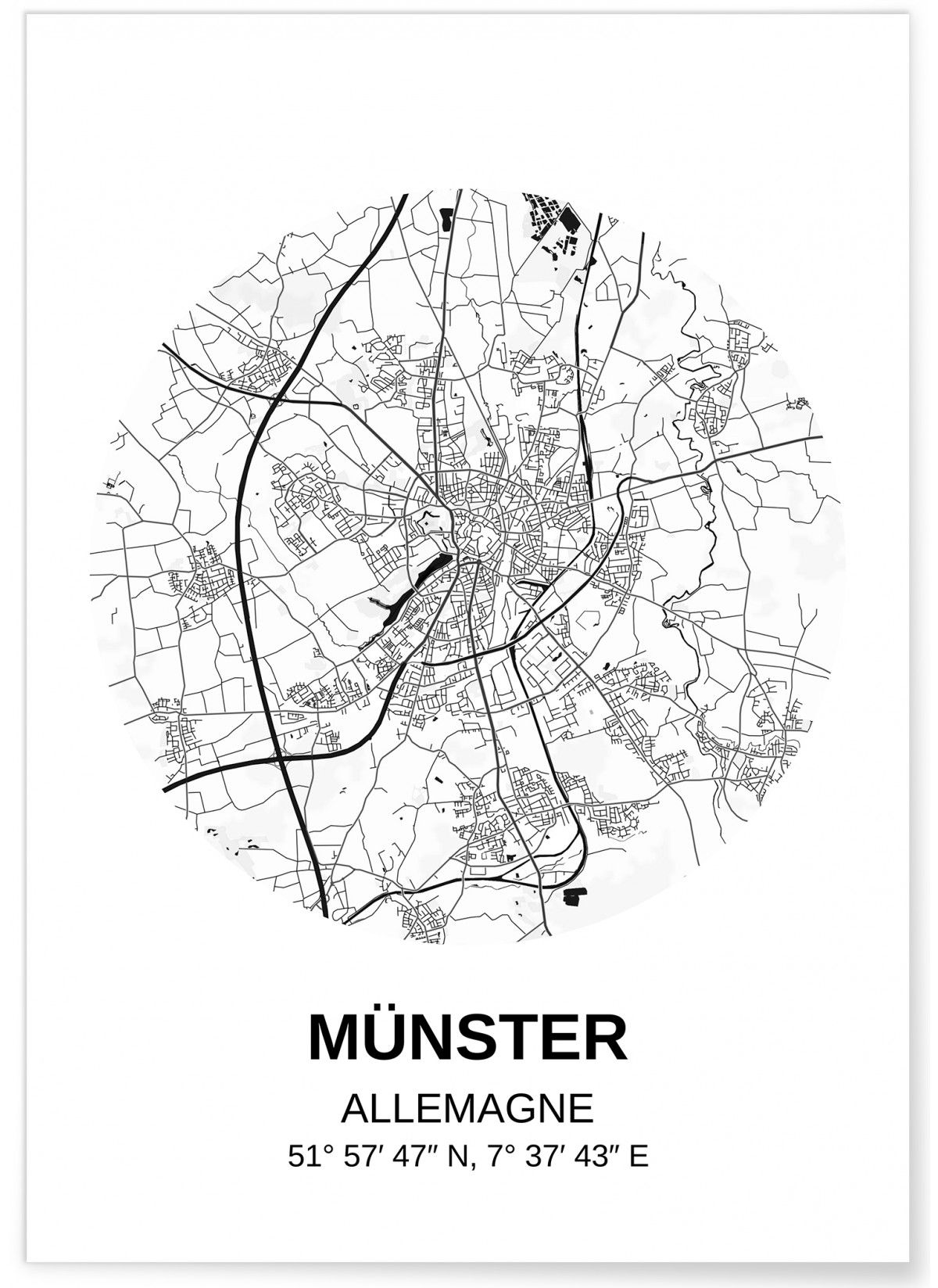 Affiche Carte Münster, L'AFFICHERIE