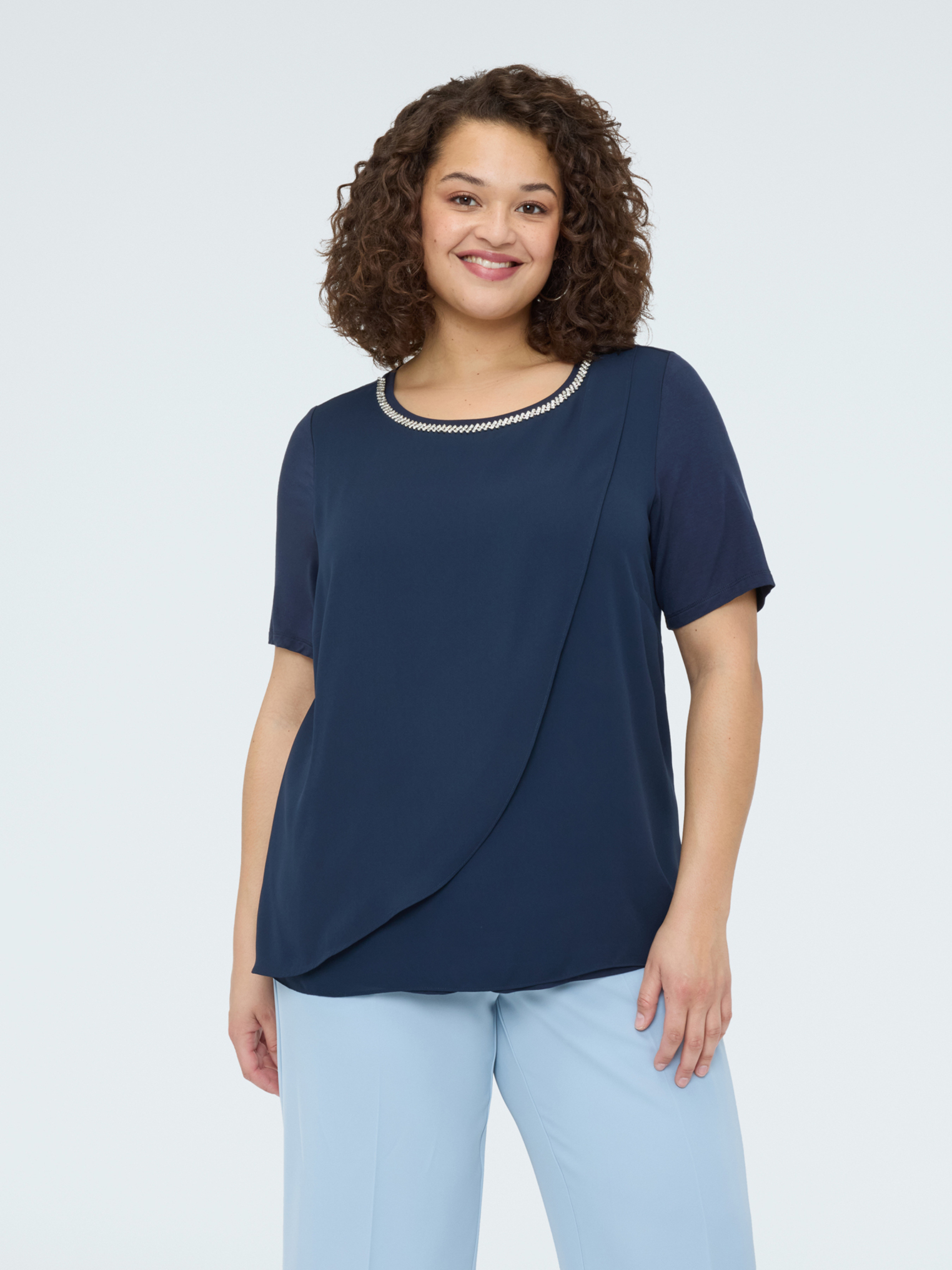 T-shirt avec détail sur l'encolure, FIORELLA RUBINO