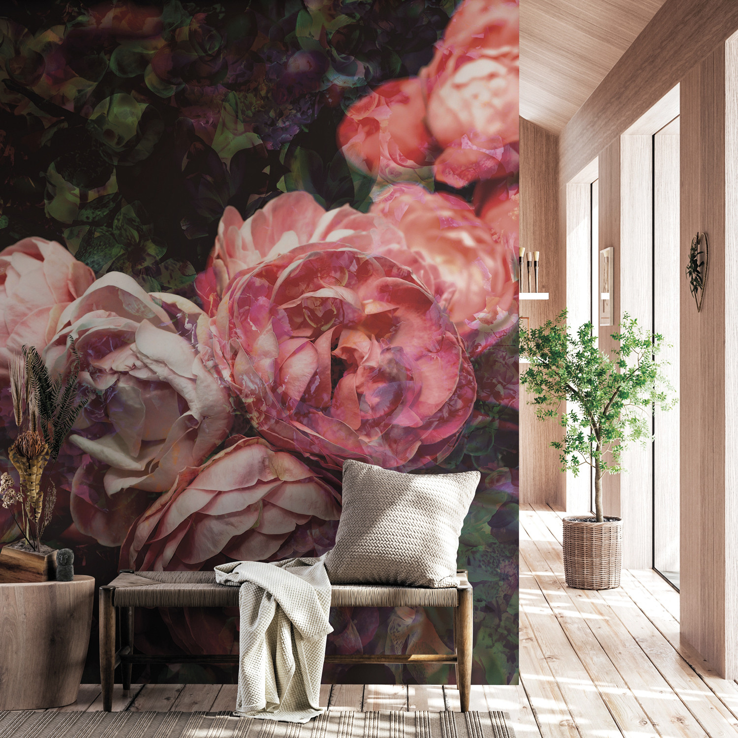 Papier peint panoramique ROSES ANTIQUES, LE PAPIERS DE NINON