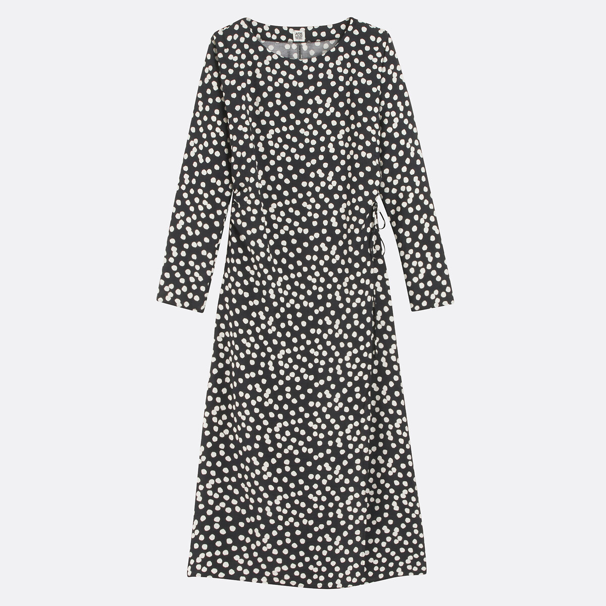 Straight Wrapover Maxi Dress with Polka Dot, LA REDOUTE COLLECTIONS