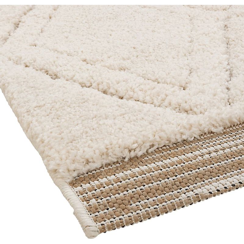 Tapis en synth tique rectangulaire ourain Couleur blanc Alinea