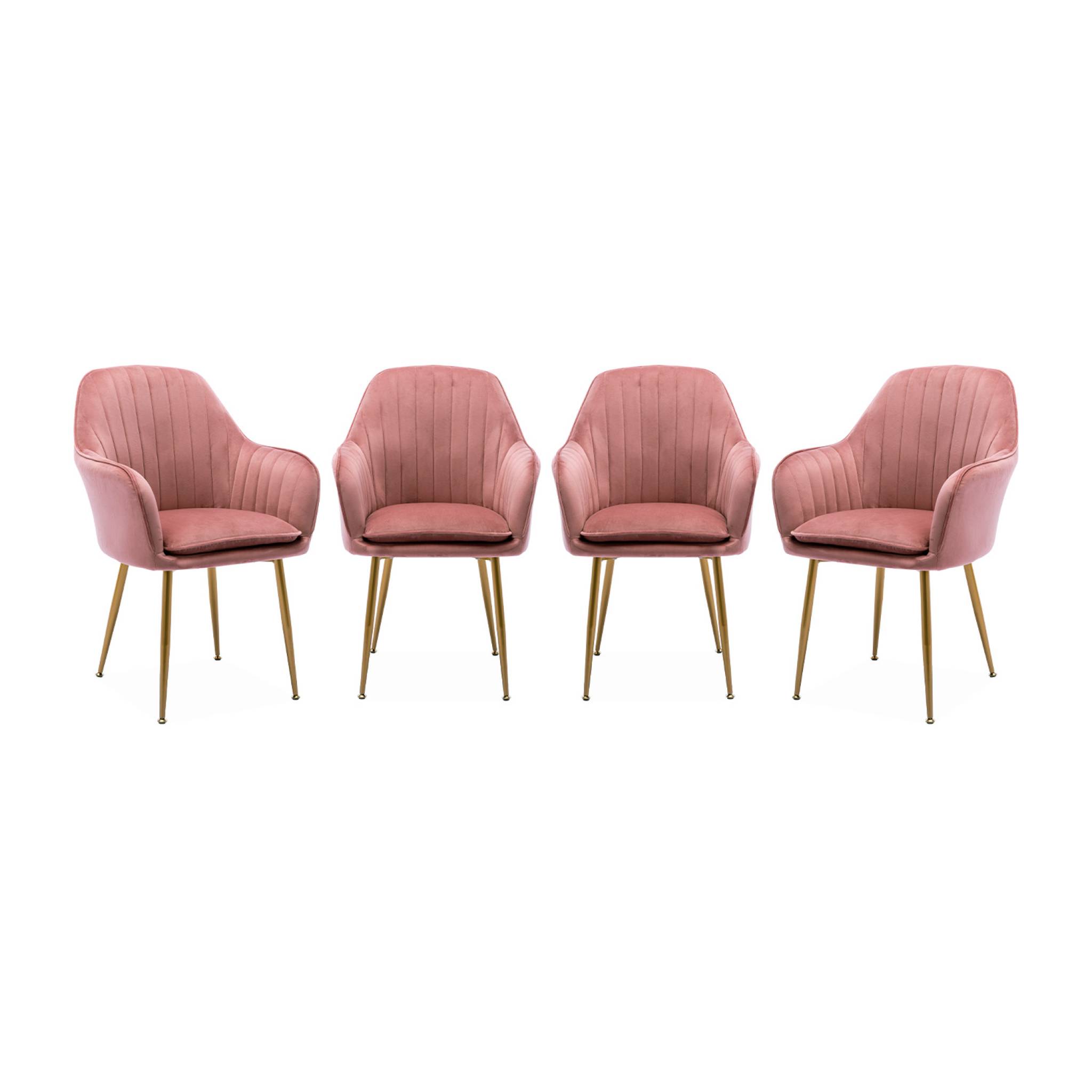 Fauteuil velours et pieds métal (lot de 4) SHELLA, SWEEEK
