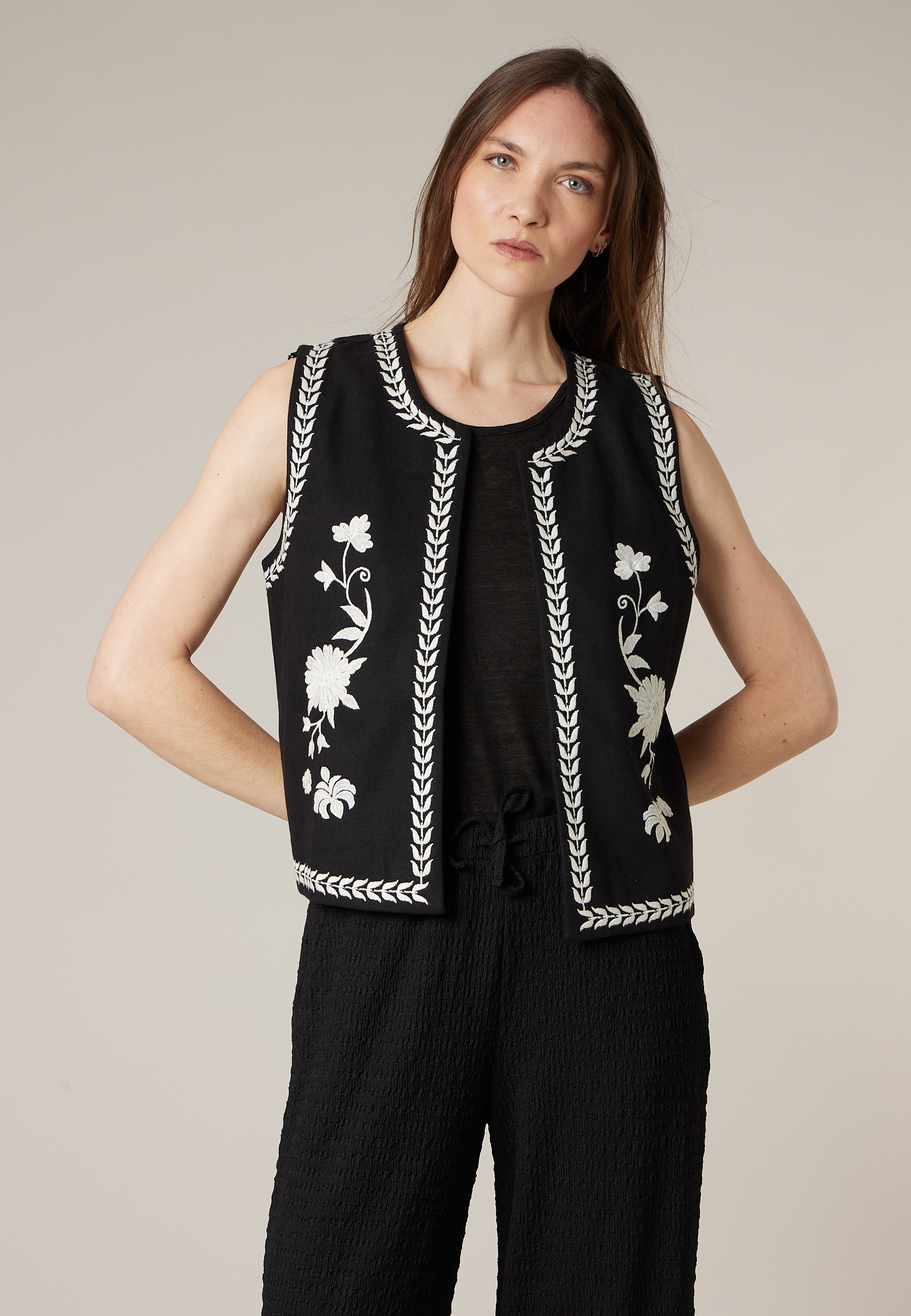 Gilet sans manches femme bohème 100% coton FLORIA, DEELUXE