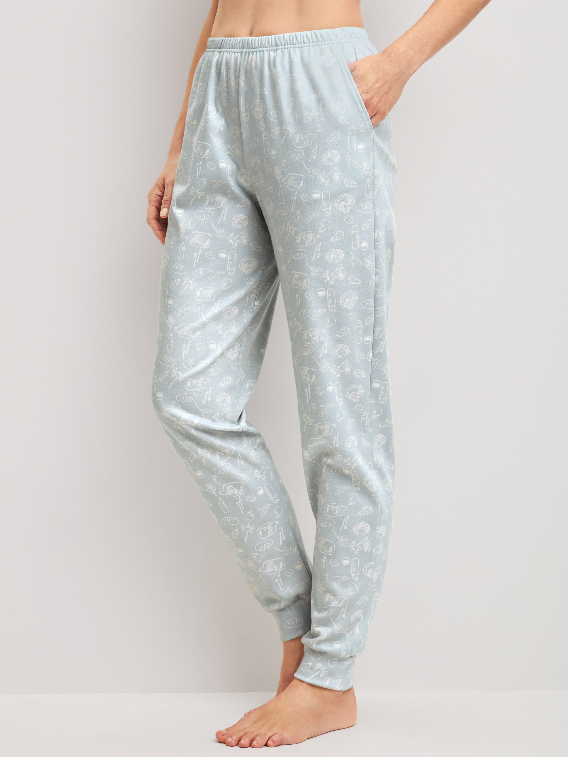 Pantalon de pyjama avec bords-côtes Coton ALPINE M&M, CALIDA