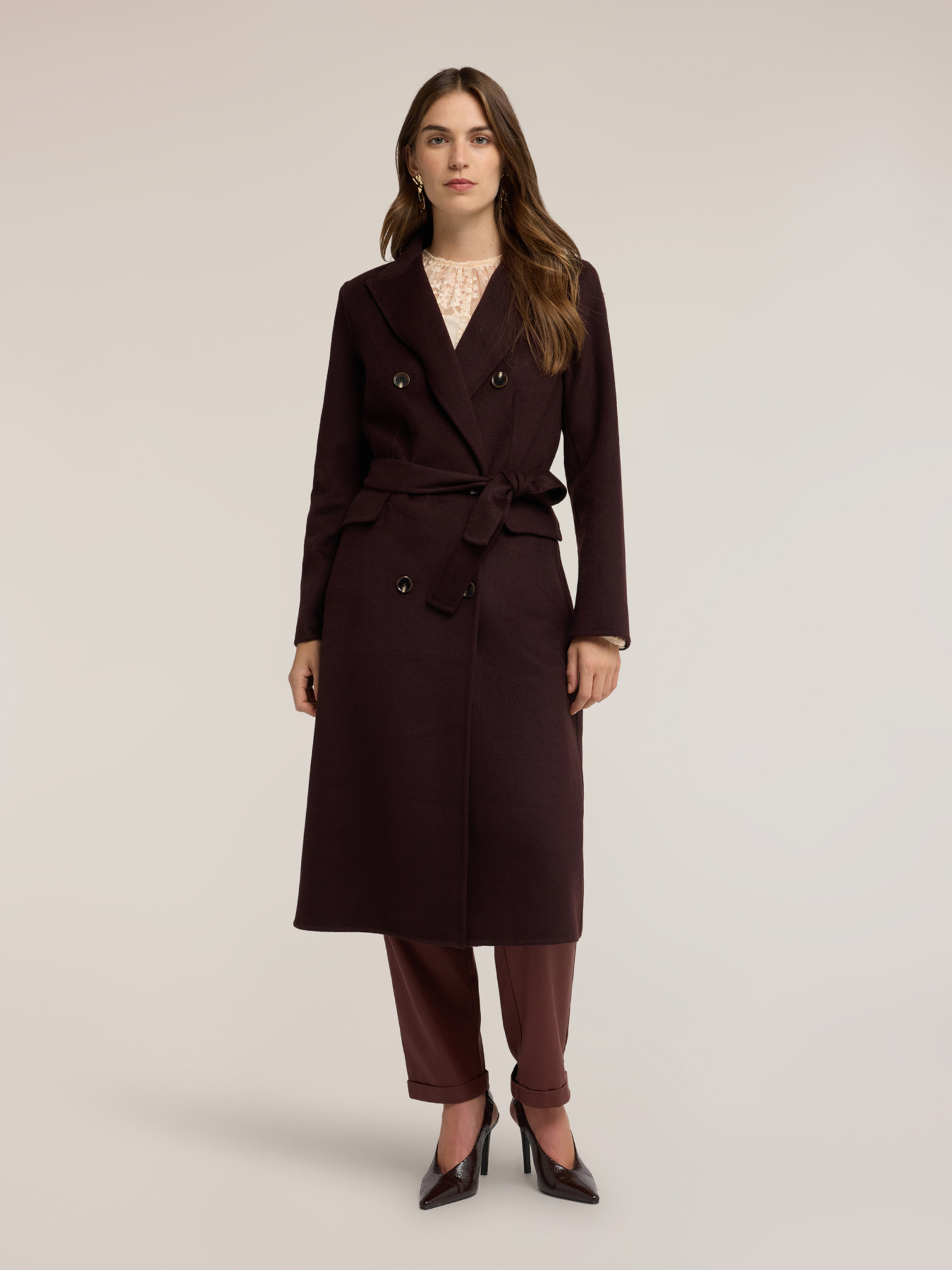 Manteau ceinturé double boutonnage, MOTIVI
