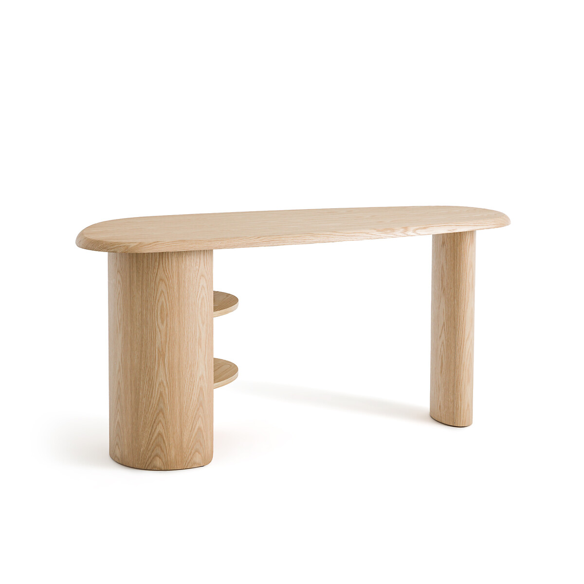 Smith Oak Organic-Shaped Desk