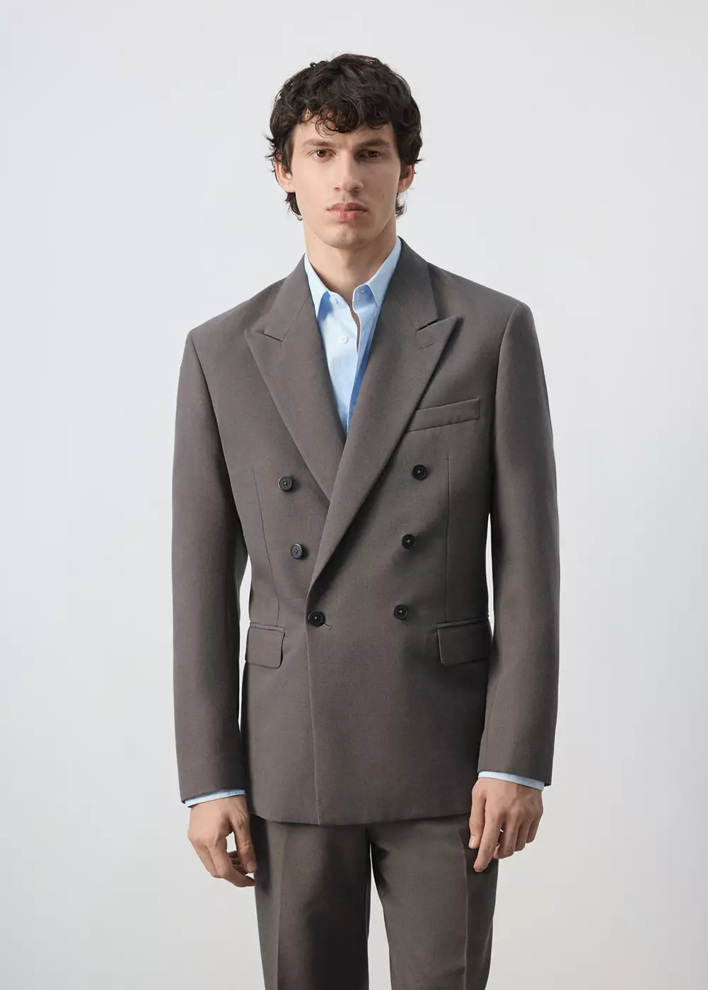 Blazer croisé coupe slim, MANGO MAN