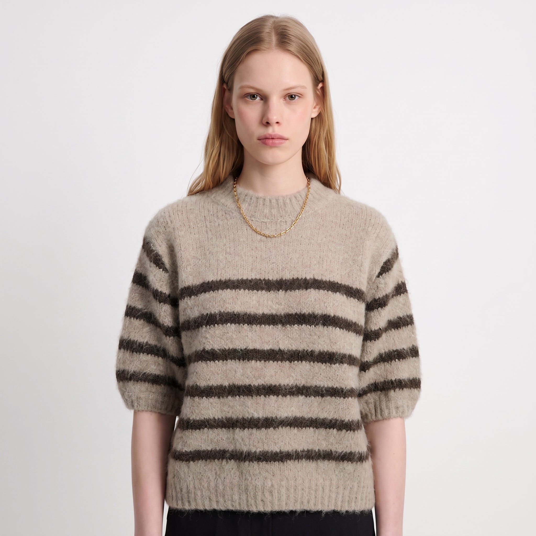 Pull coupe ample rayé maille duveteuse DADO, ARTLOVE