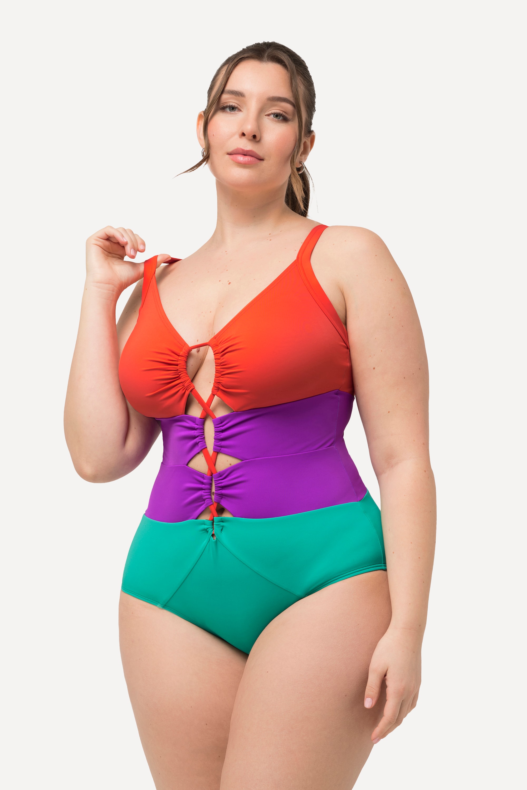 Ulla Popken Badeanzug Alice Rayé - Maillot De Bain Une Pièce Femme Grandes Tailles