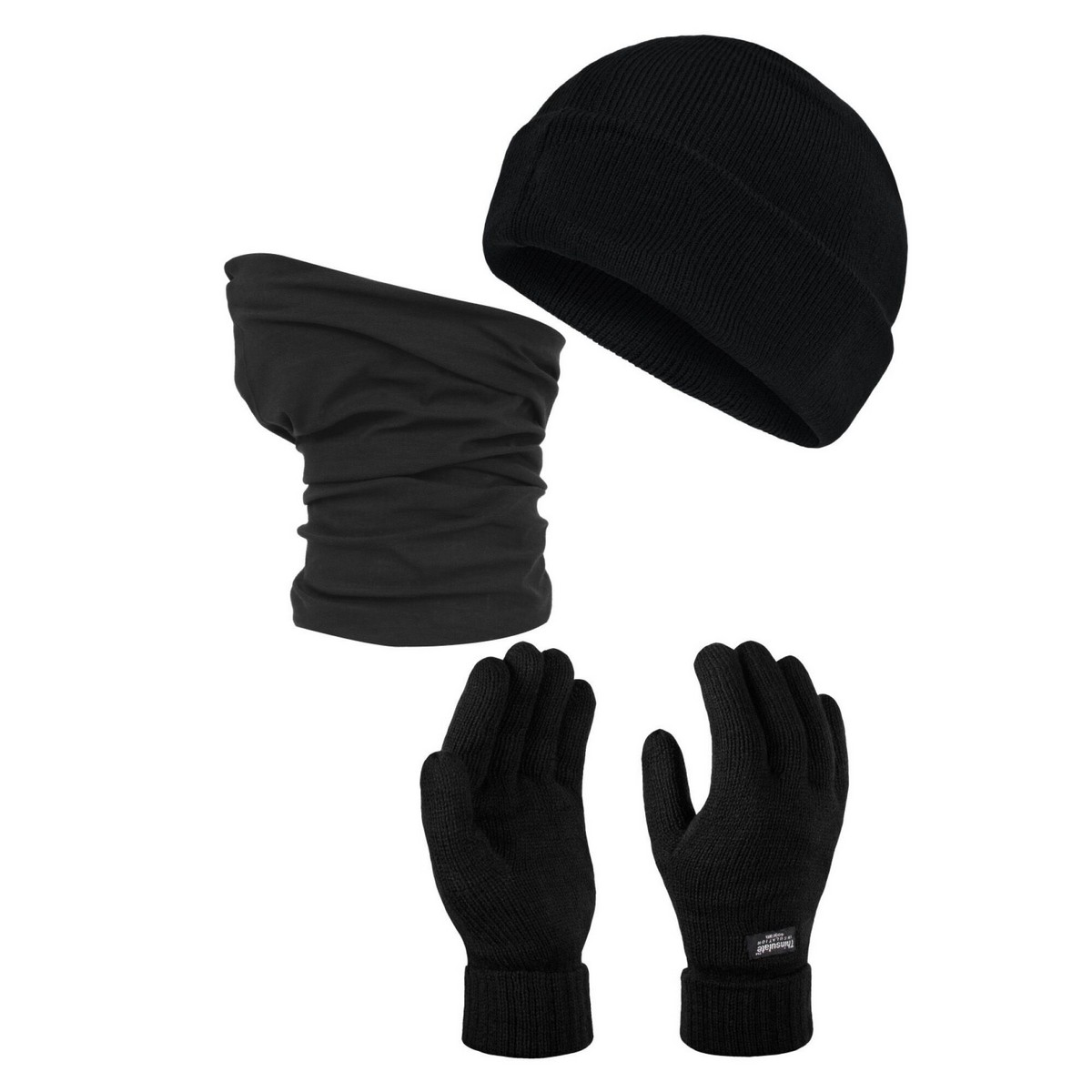 Set Bonnet, Snood Et Gants - 3 Pièces 100% Acrylique, Lavable 40°C, Unisexe - Avec Impression Héros