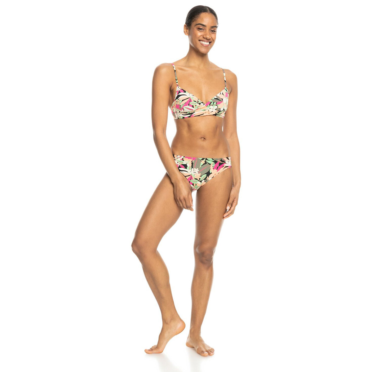 Maillot de bain 2 pieces classics wrap set imprime floral rose Roxy La Redoute