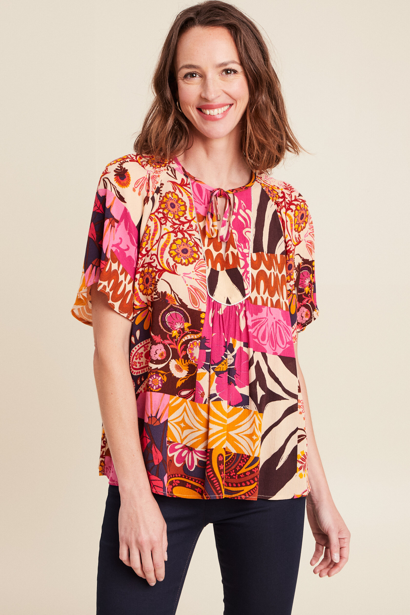 blouse ample crêpe col tunisien, BREAL