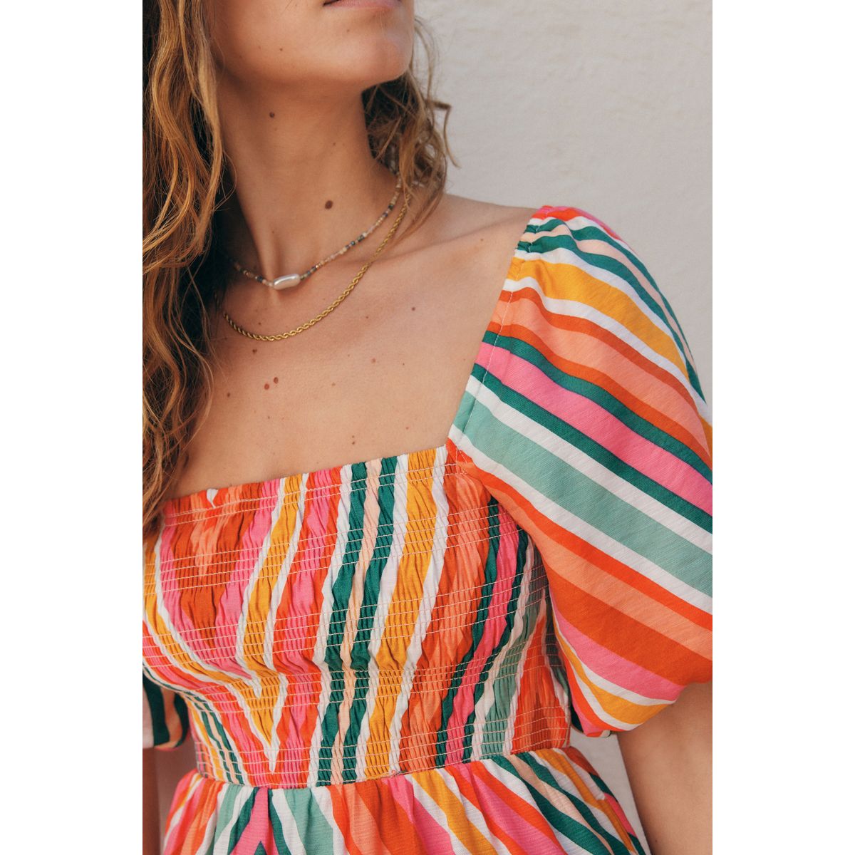Robe Femme Next - Épaule Dénudée - Taille 6 - Blanc - Occasion Très Bon État