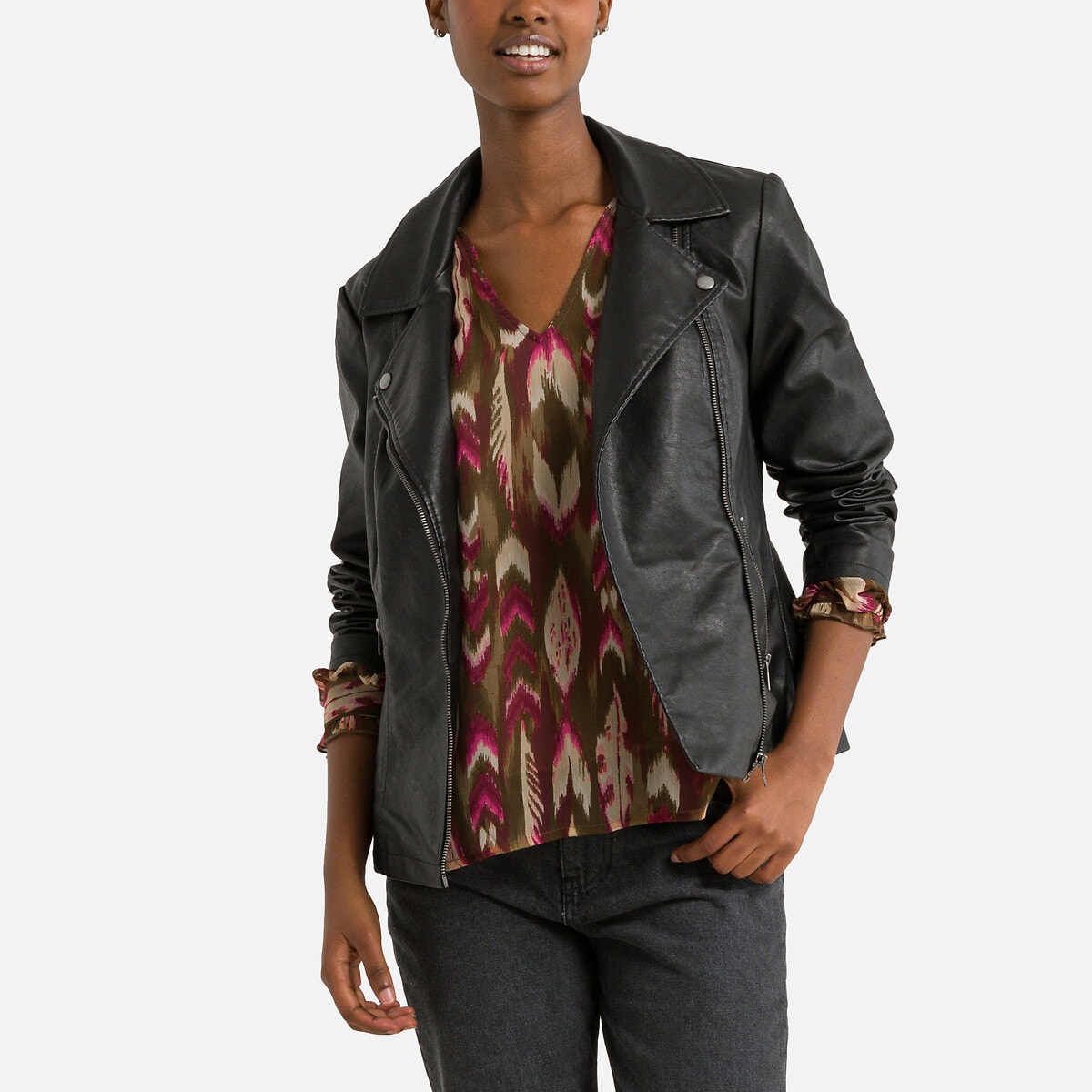 Veste en cuir et simili femme en solde ONLY TALL La Redoute