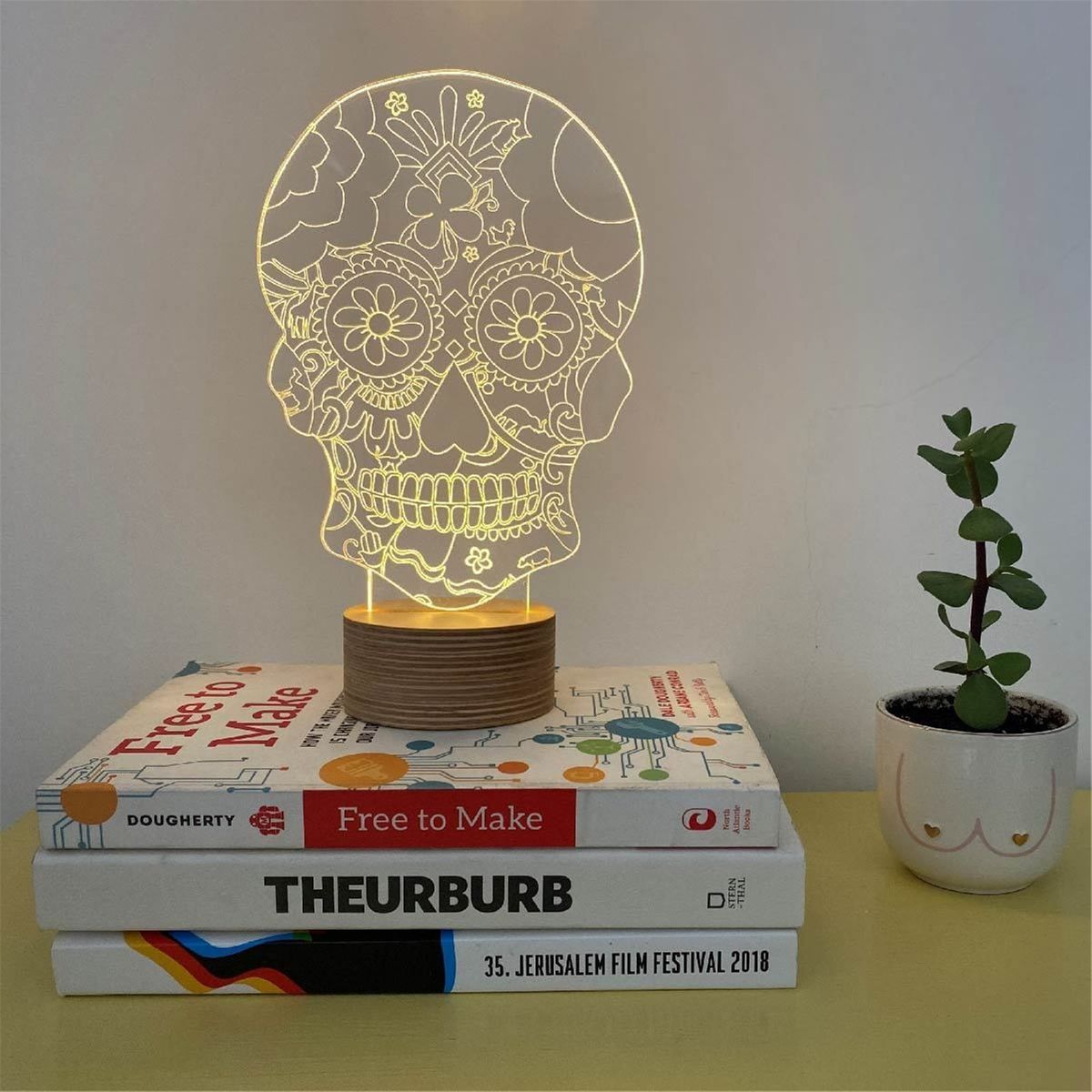 Lampe bulbing 3D, Floral Skull