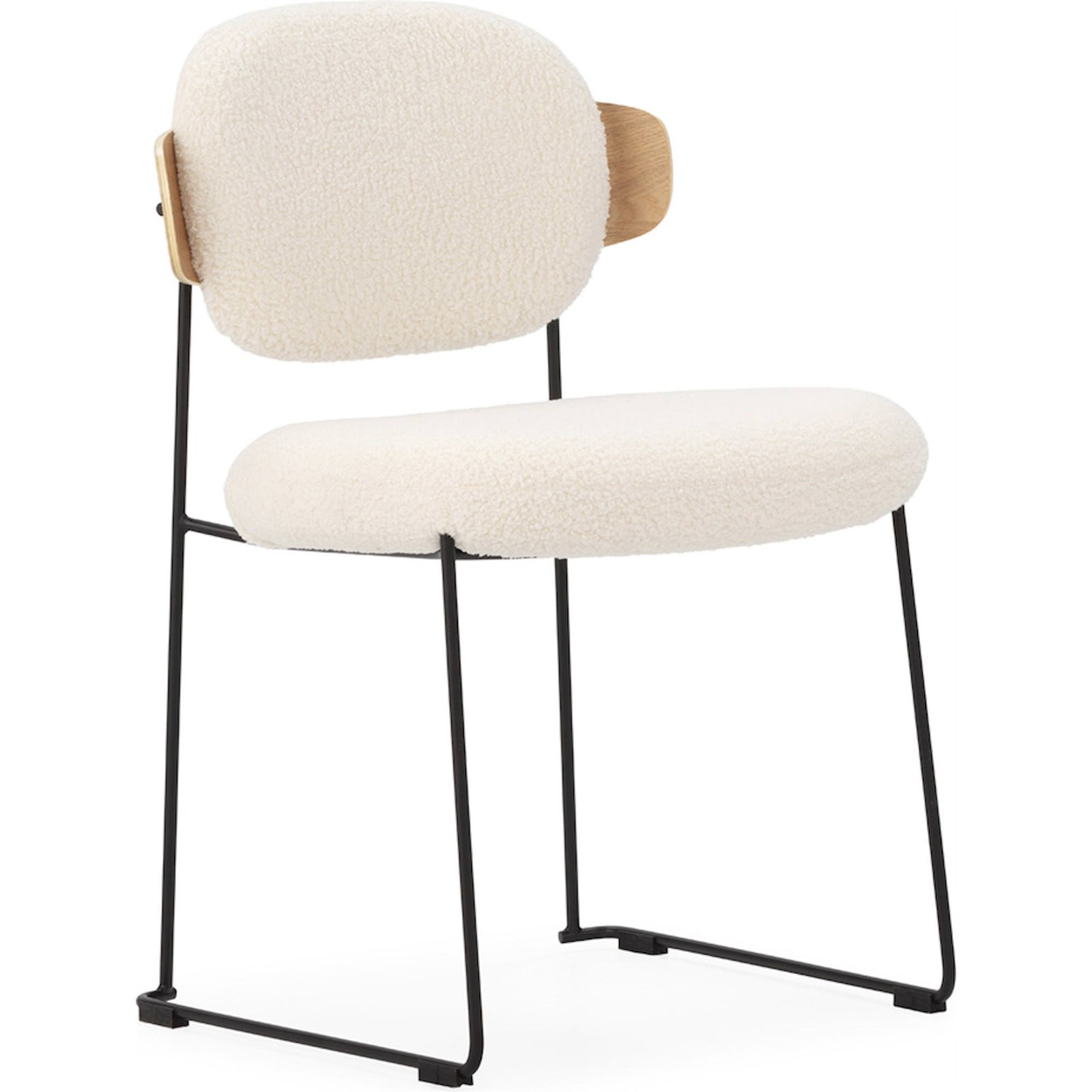 Chaise en tissu bouclette et chêne, RECOLLECTION