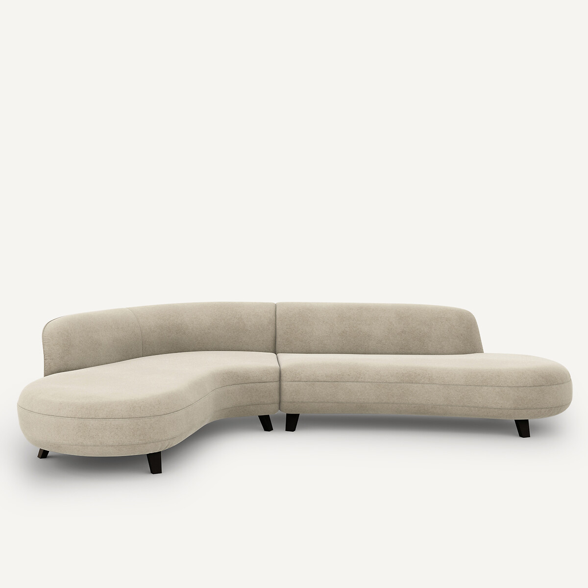 Sofá rinconero de terciopelo de lino Rosebury, diseño de Emmanuel Gallina, EMMANUEL GALLINA X AM.PM