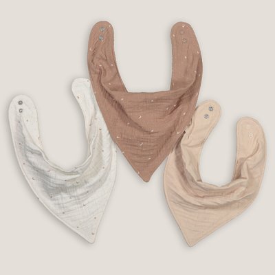 Pack of 3 Bandana Bibs in Cotton Muslin LA REDOUTE COLLECTIONS