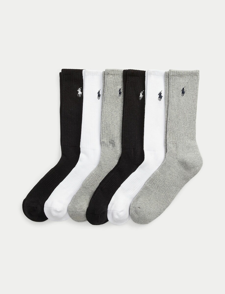 Pack of 6 Pairs of Sports Socks in Cotton, POLO RALPH LAUREN