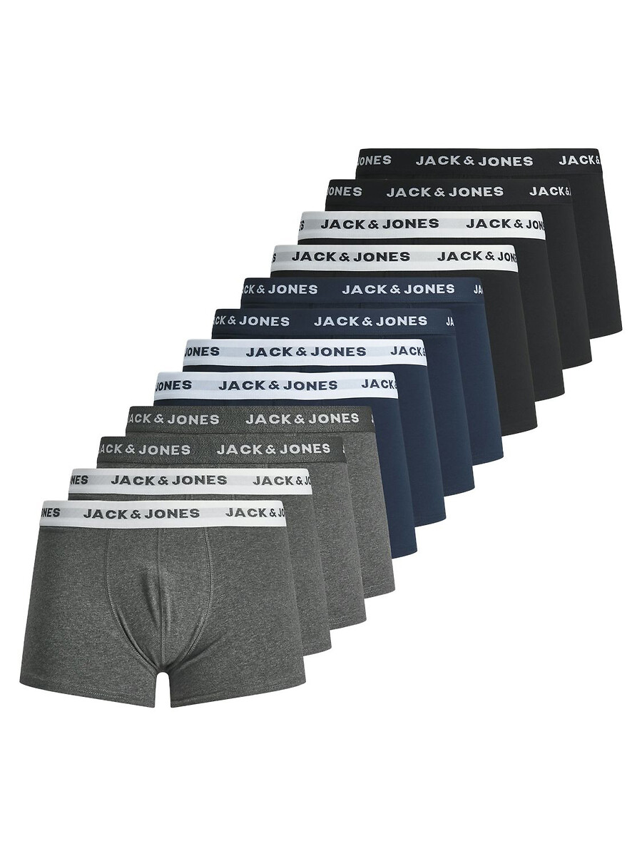 Lot de 12 boxers unis, JACK & JONES