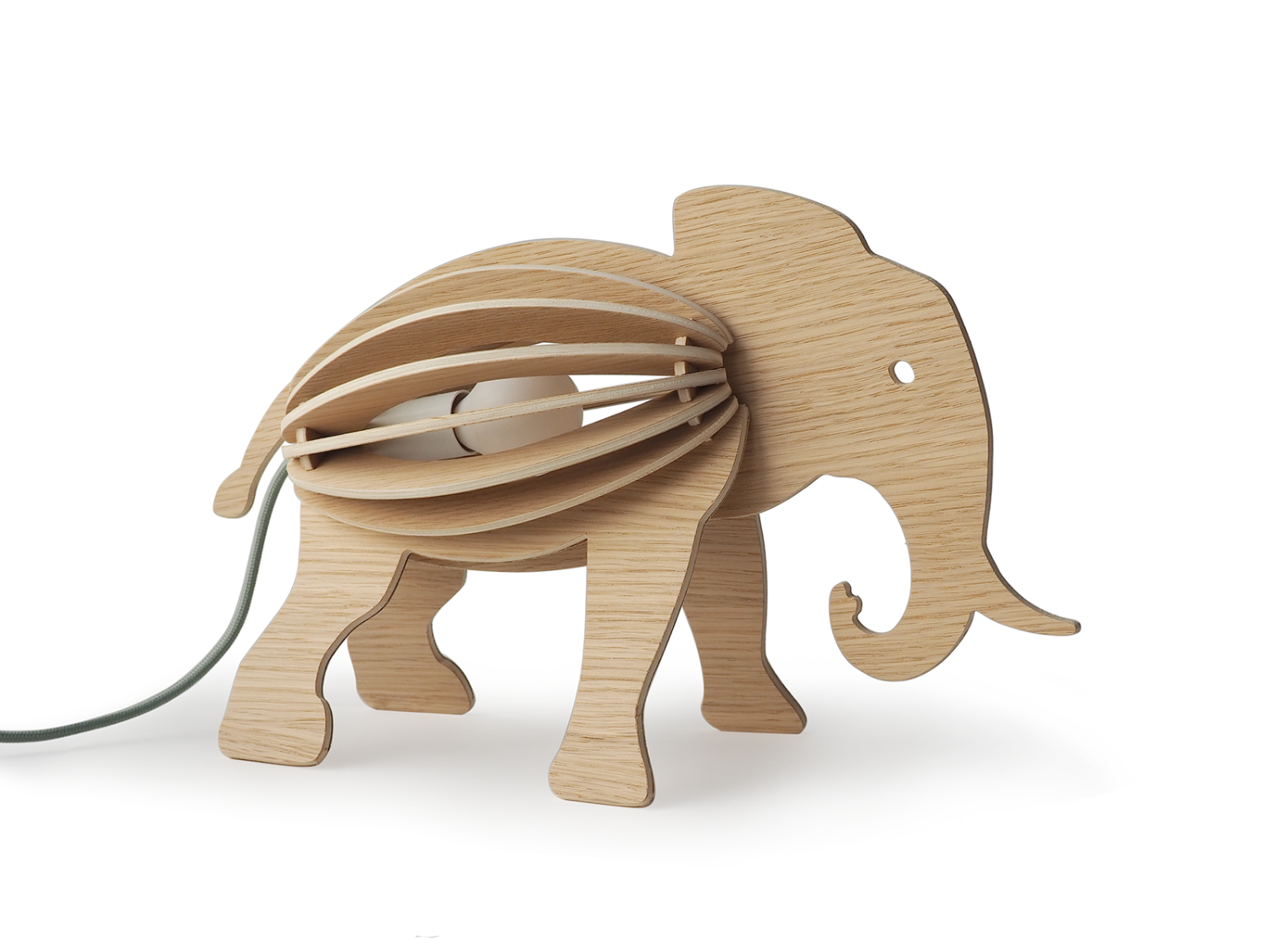 Lampe à poser en chêne Eléphant - ZOOO SAVANE, GONE'S
