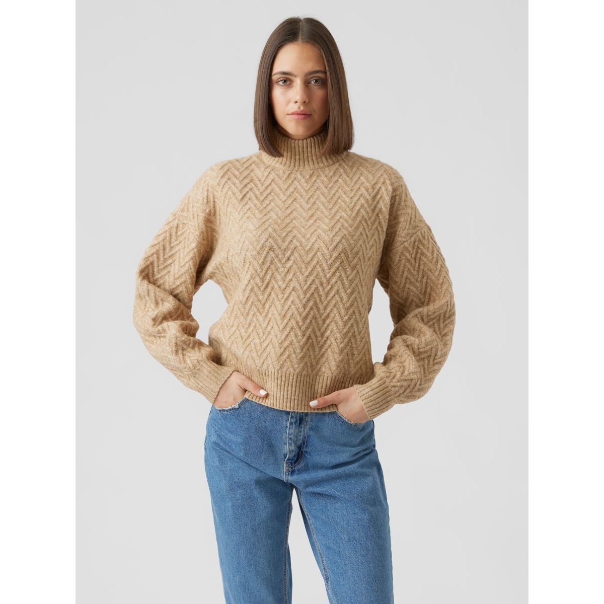 Pull laine tricoté beige femme - BOUTIQUE CAPRICES