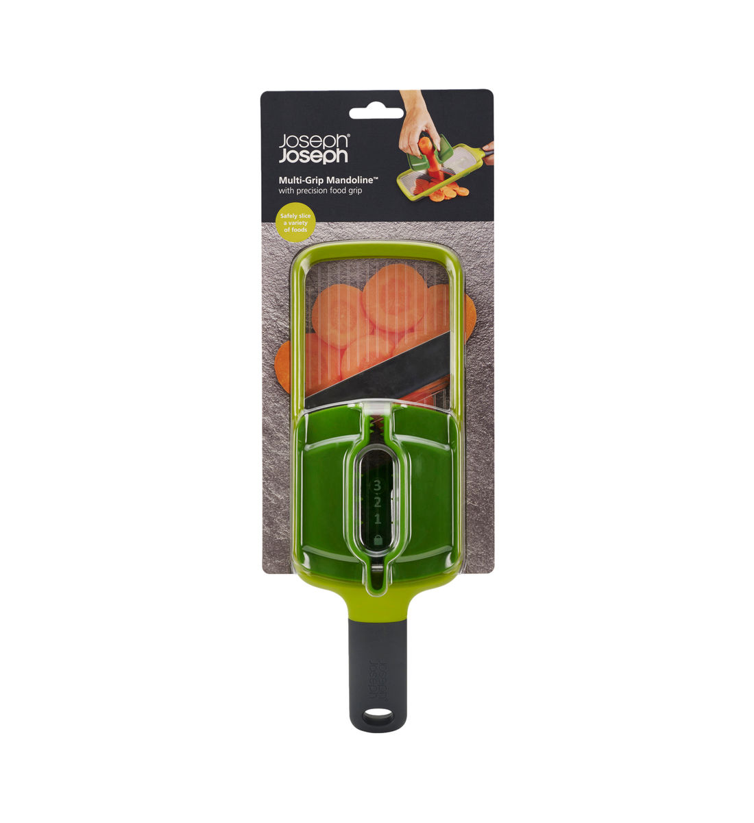 Mandoline - multi-grip avec poignée de précision pour aliments, JOSEPH JOSEPH