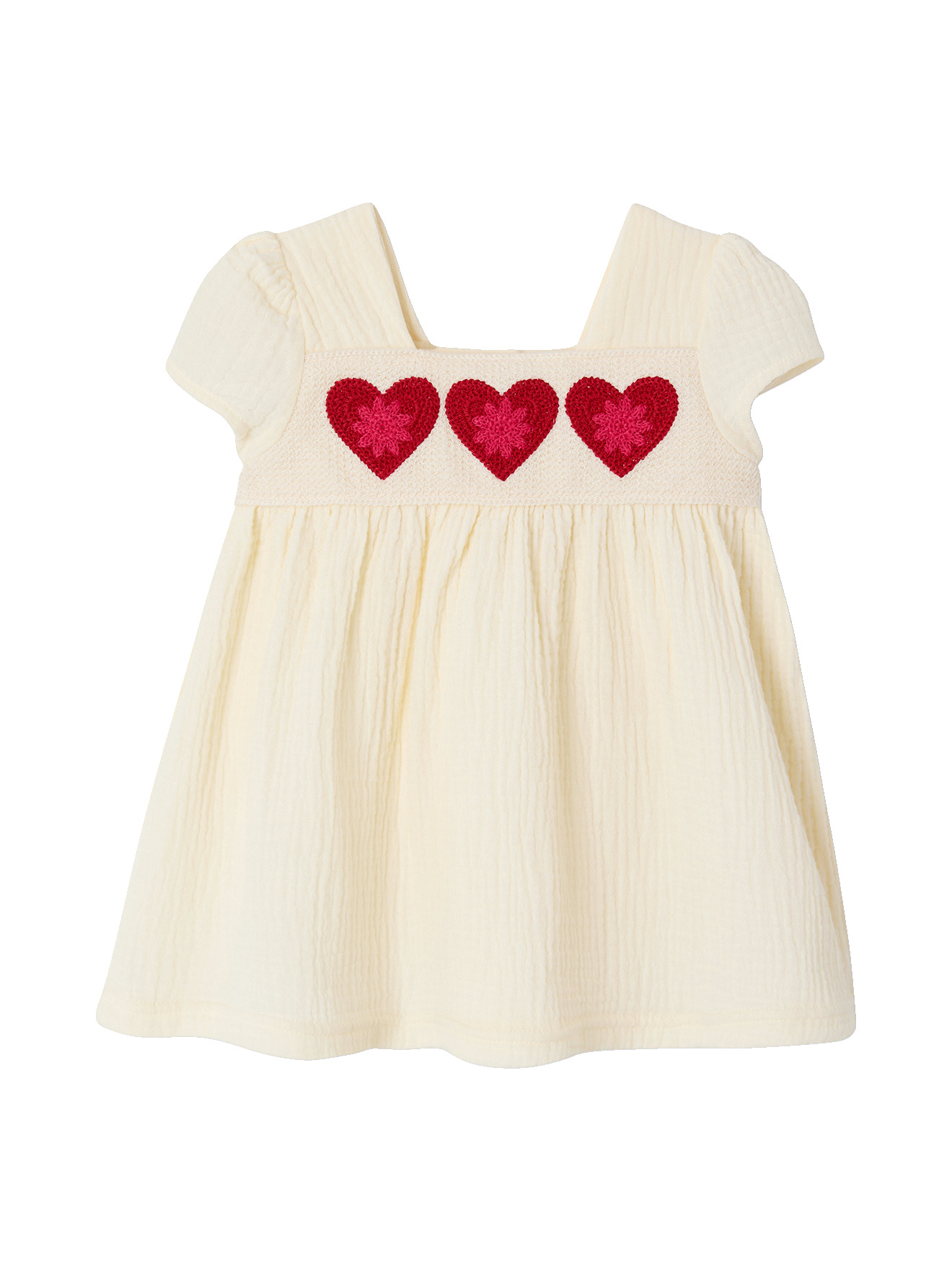 Robe crochet coeurs, VERTBAUDET