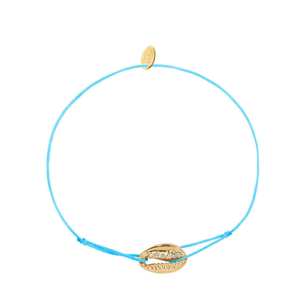 Cordon cauri strass turquoise, CAROLINE NAJMAN