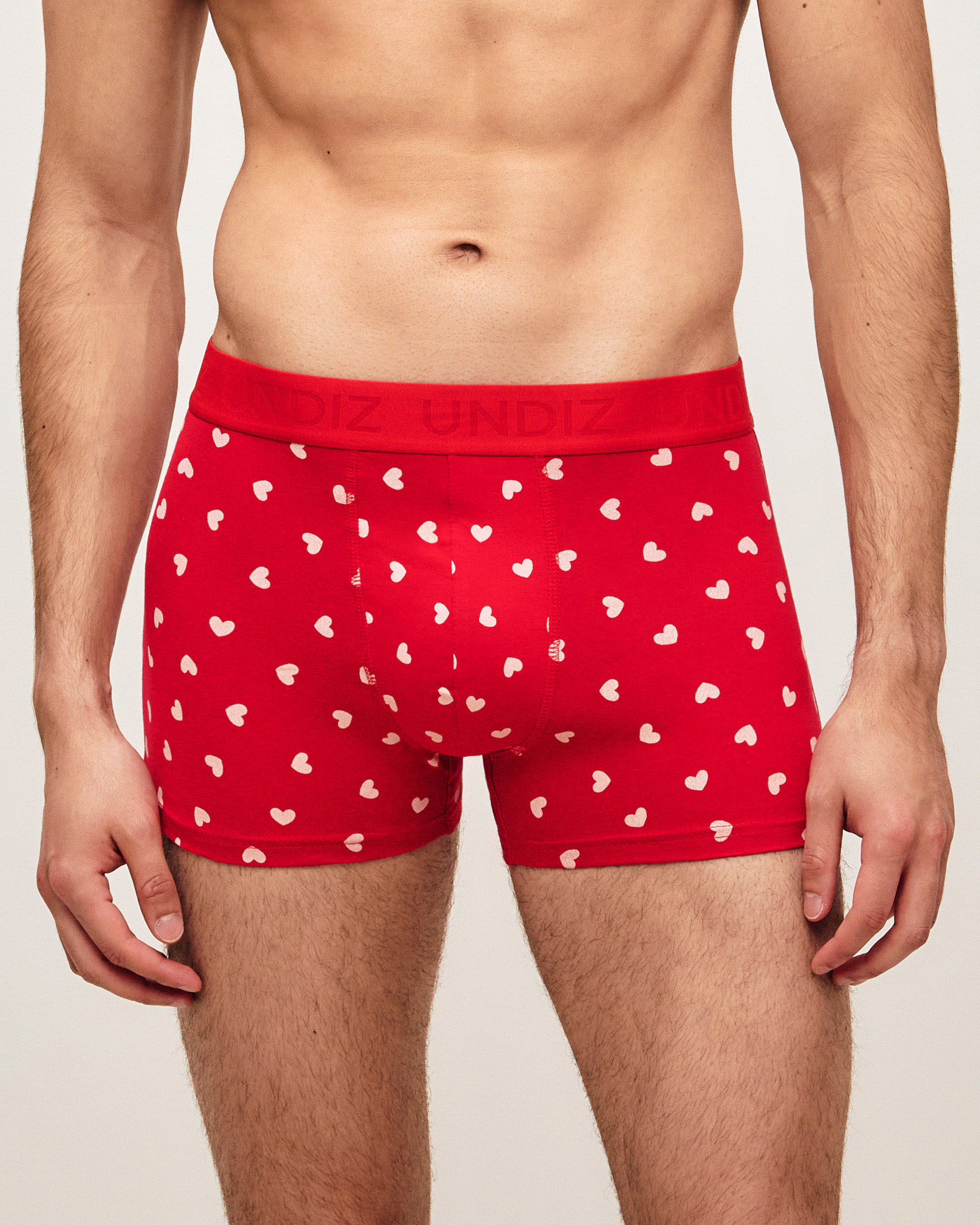 Boxer en coton motifs coeurs REPEATIZ REDCO, UNDIZ