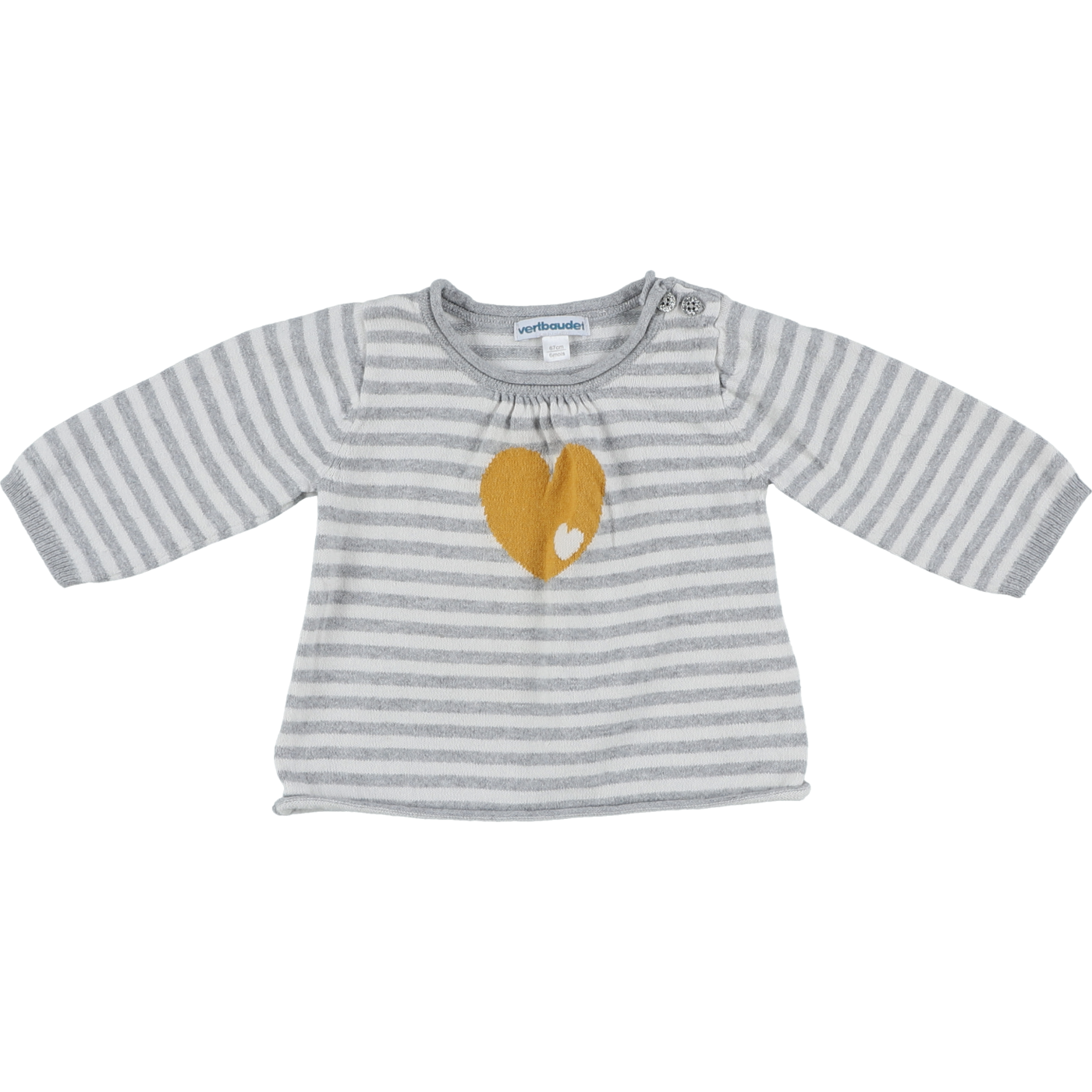 Pull rayé coton et cashmere -  Très bon état, VERTBAUDET
