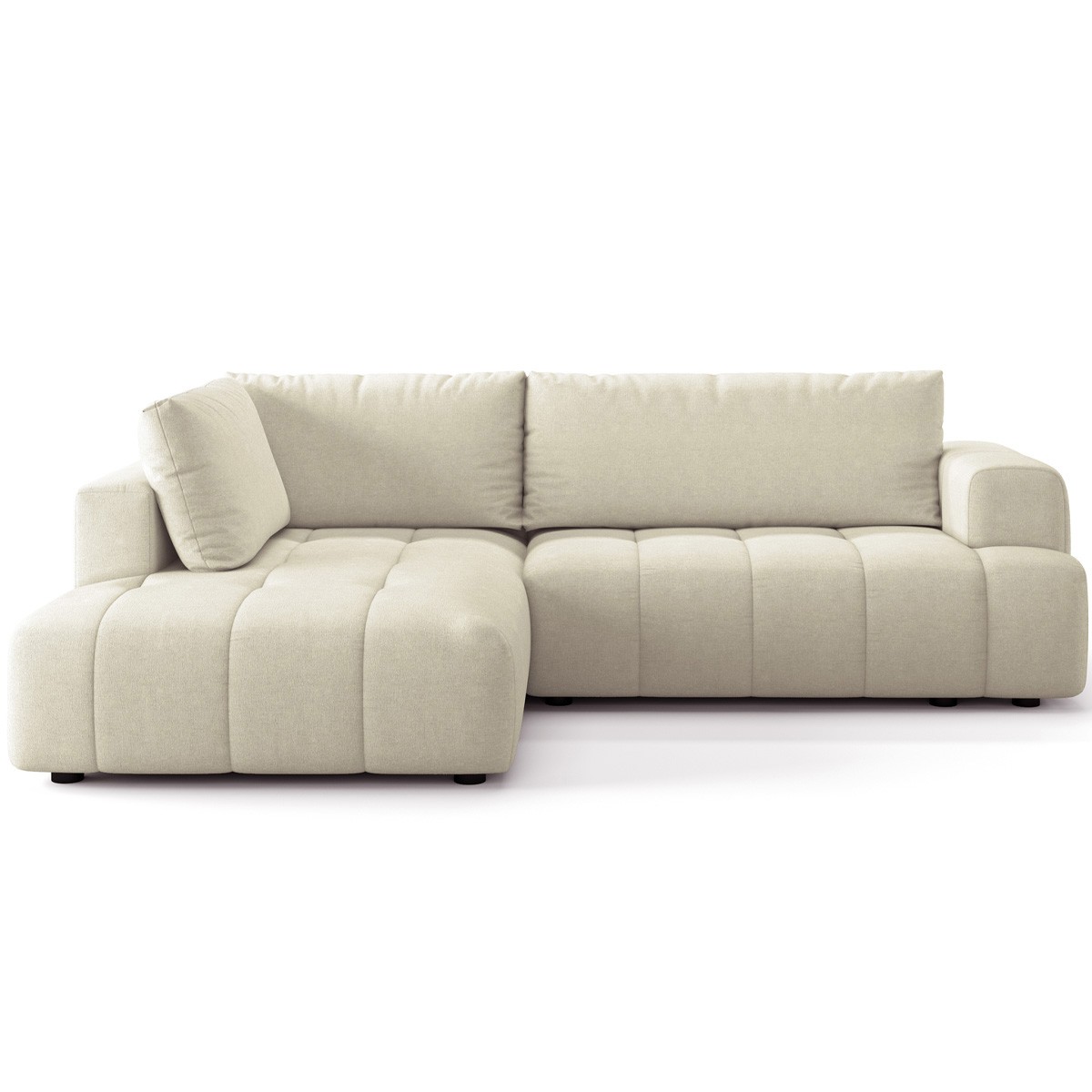 Canapé d'angle gauche convertible 4 places en tissu chenille - ouverture rapide - BRERA, HOMIFAB