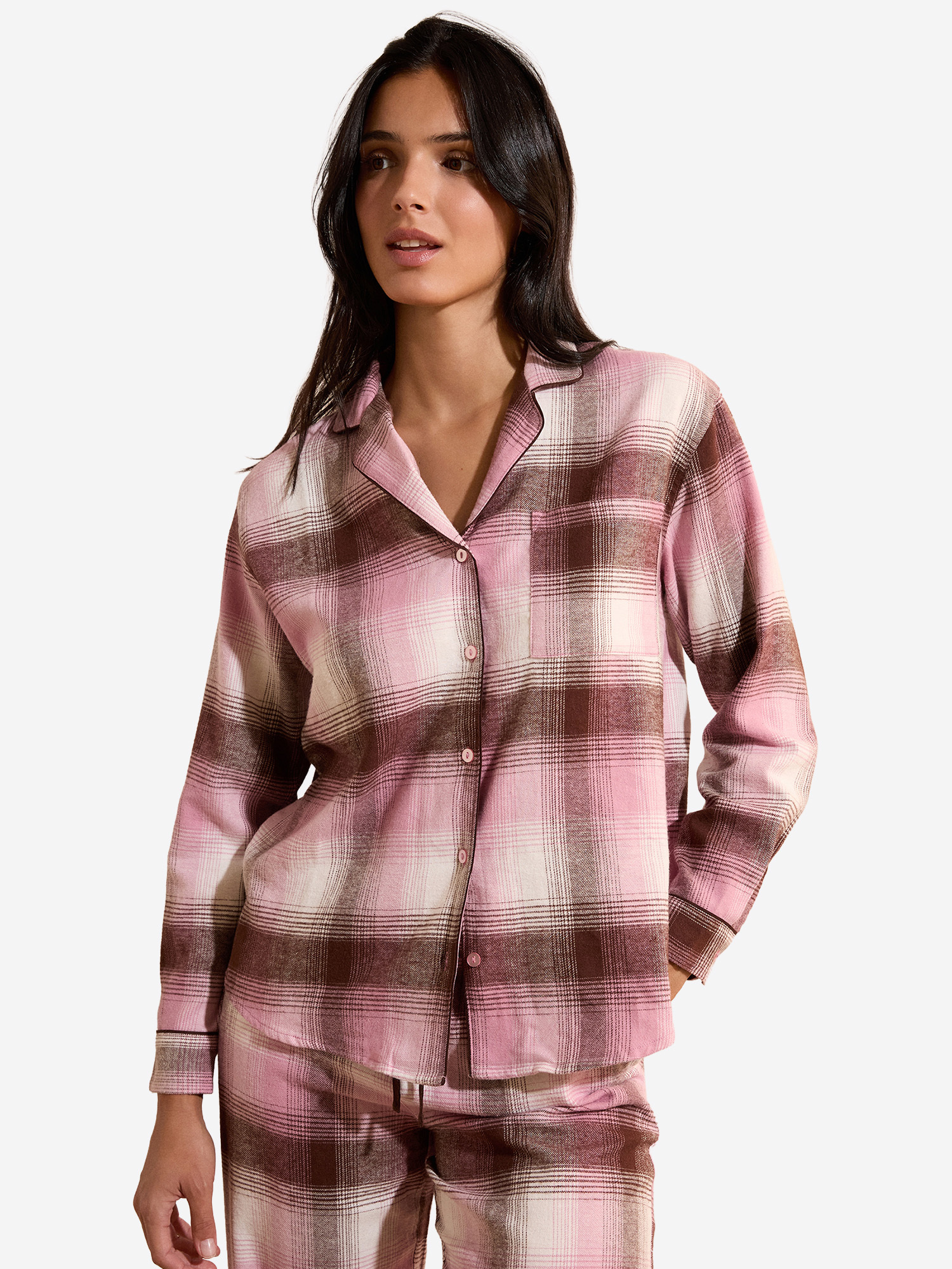 Chemise de pyjama à carreaux en coton HELINE, ETAM