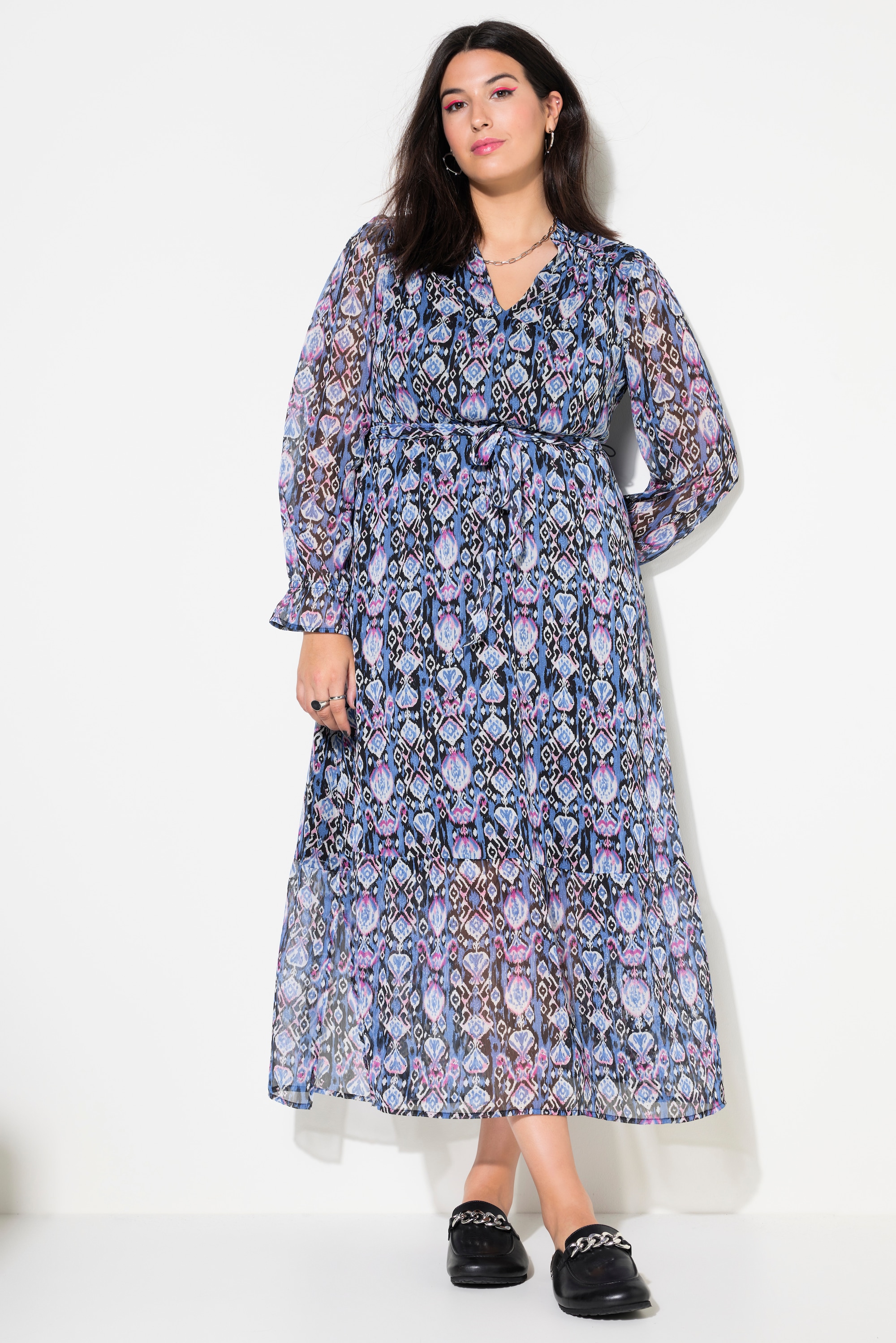 Robe maxi coupe évasée, imprimé graphique, STUDIO UNTOLD