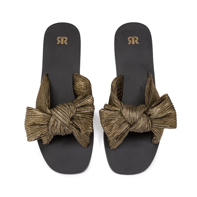 Bow Mules, black/gold-coloured, LA REDOUTE COLLECTIONS