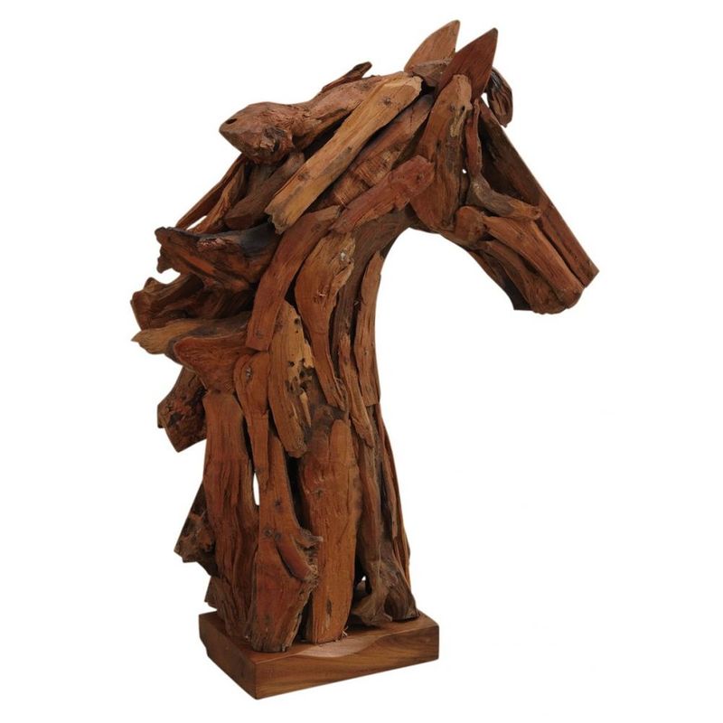 Sculpture sur bois tête de cheval 48 cm