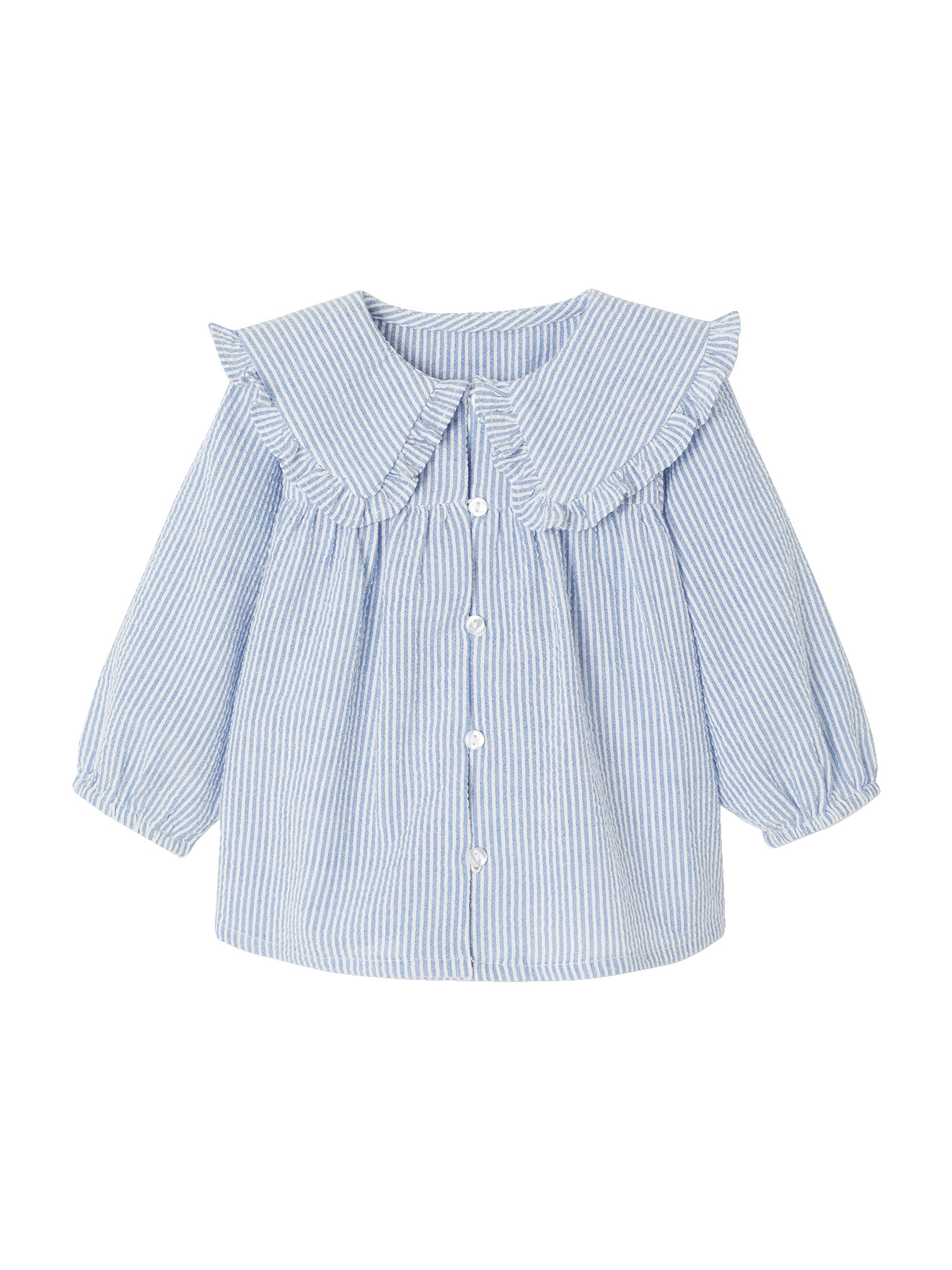 Blouse rayée bébé en seersucker, VERTBAUDET