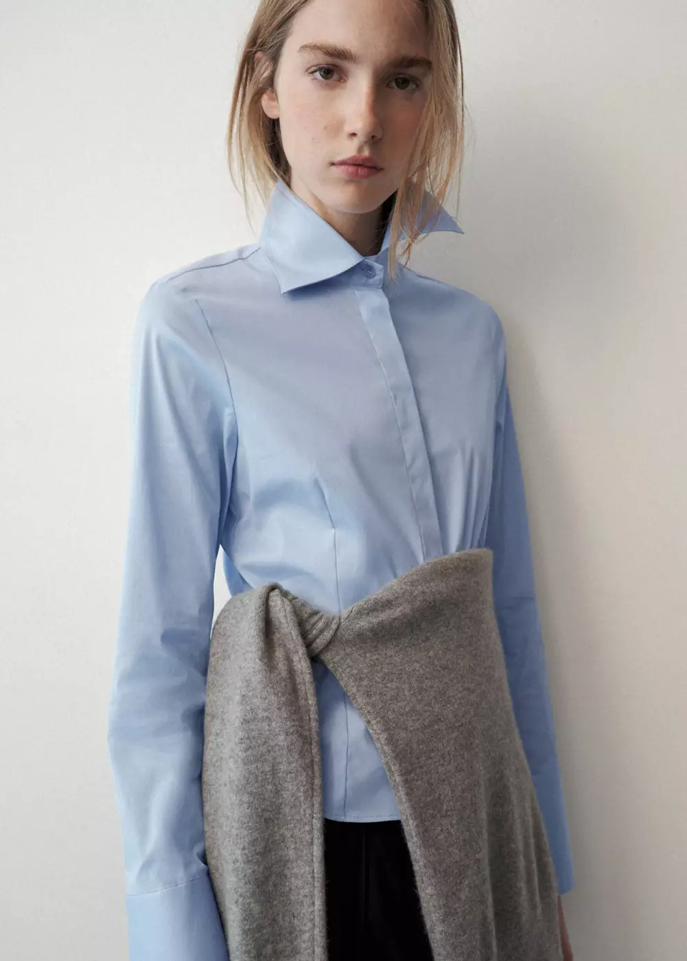 Chemise popeline courte, MANGO