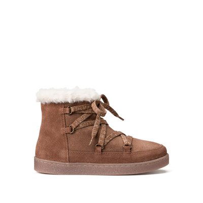 Kids Leather Ankle Boots with Faux Fur Lining LA REDOUTE COLLECTIONS