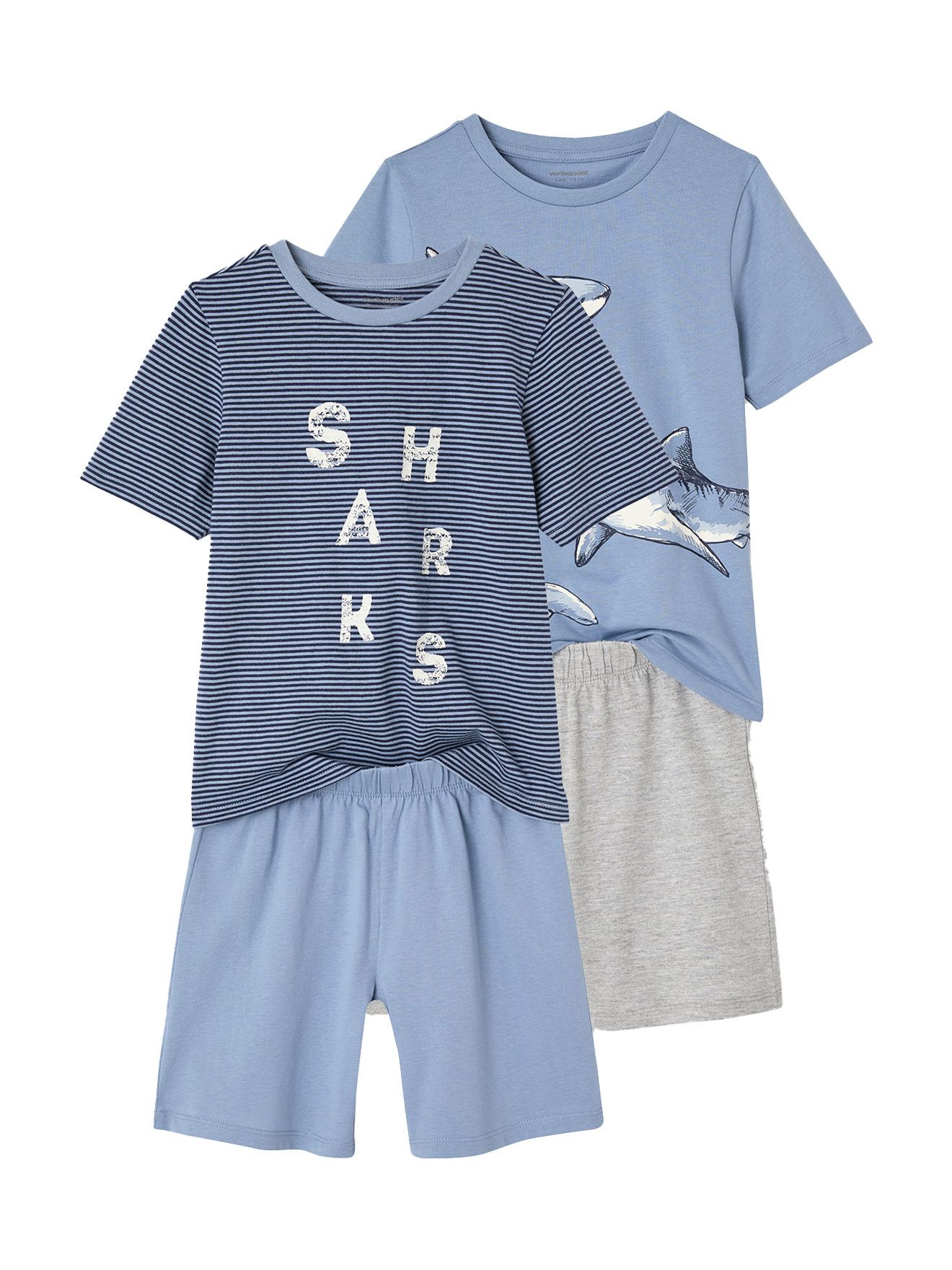Lot de 2 pyjashorts "requins", VERTBAUDET